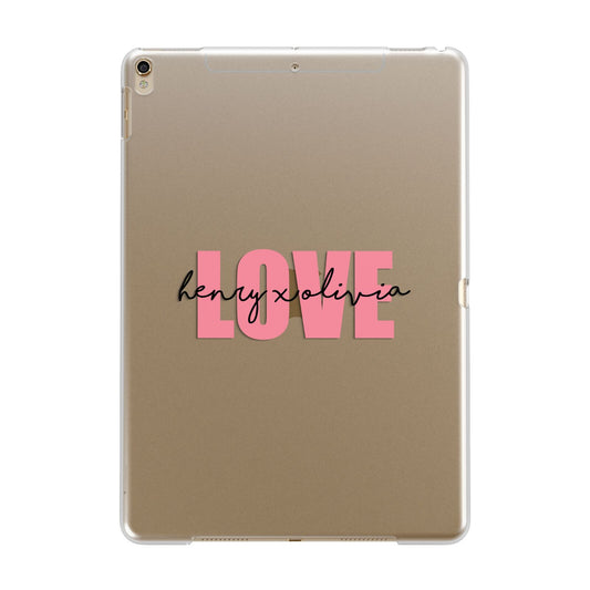 Couples Personalised Love Apple iPad Gold Case