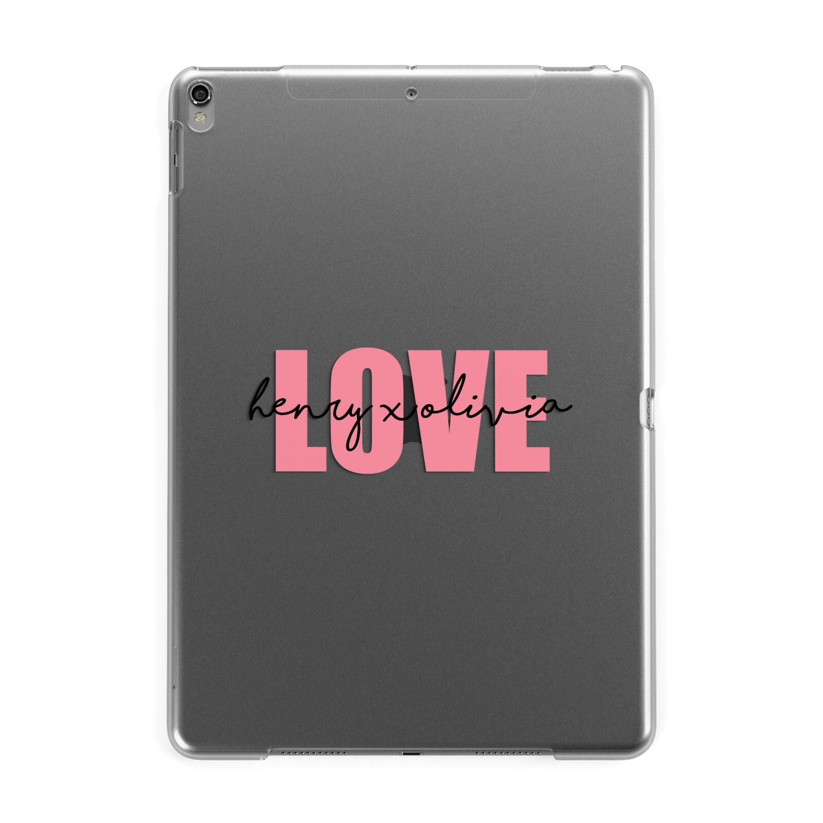 Couples Personalised Love Apple iPad Grey Case