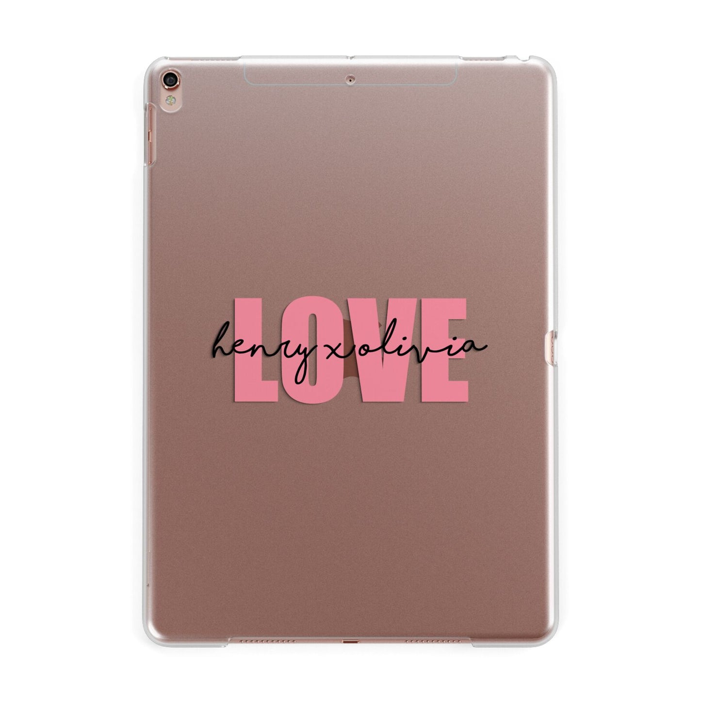 Couples Personalised Love Apple iPad Rose Gold Case