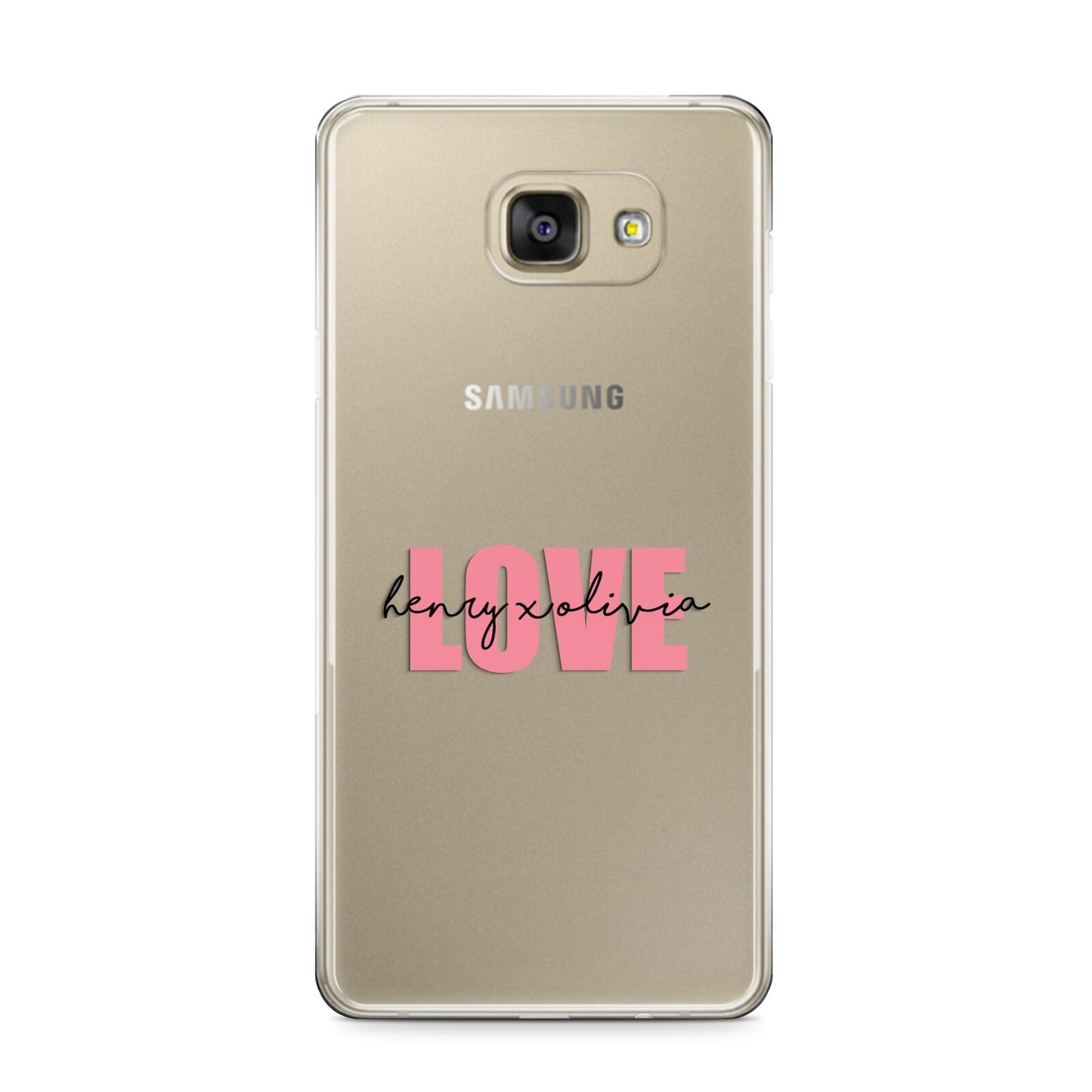 Couples Personalised Love Samsung Galaxy A9 2016 Case on gold phone