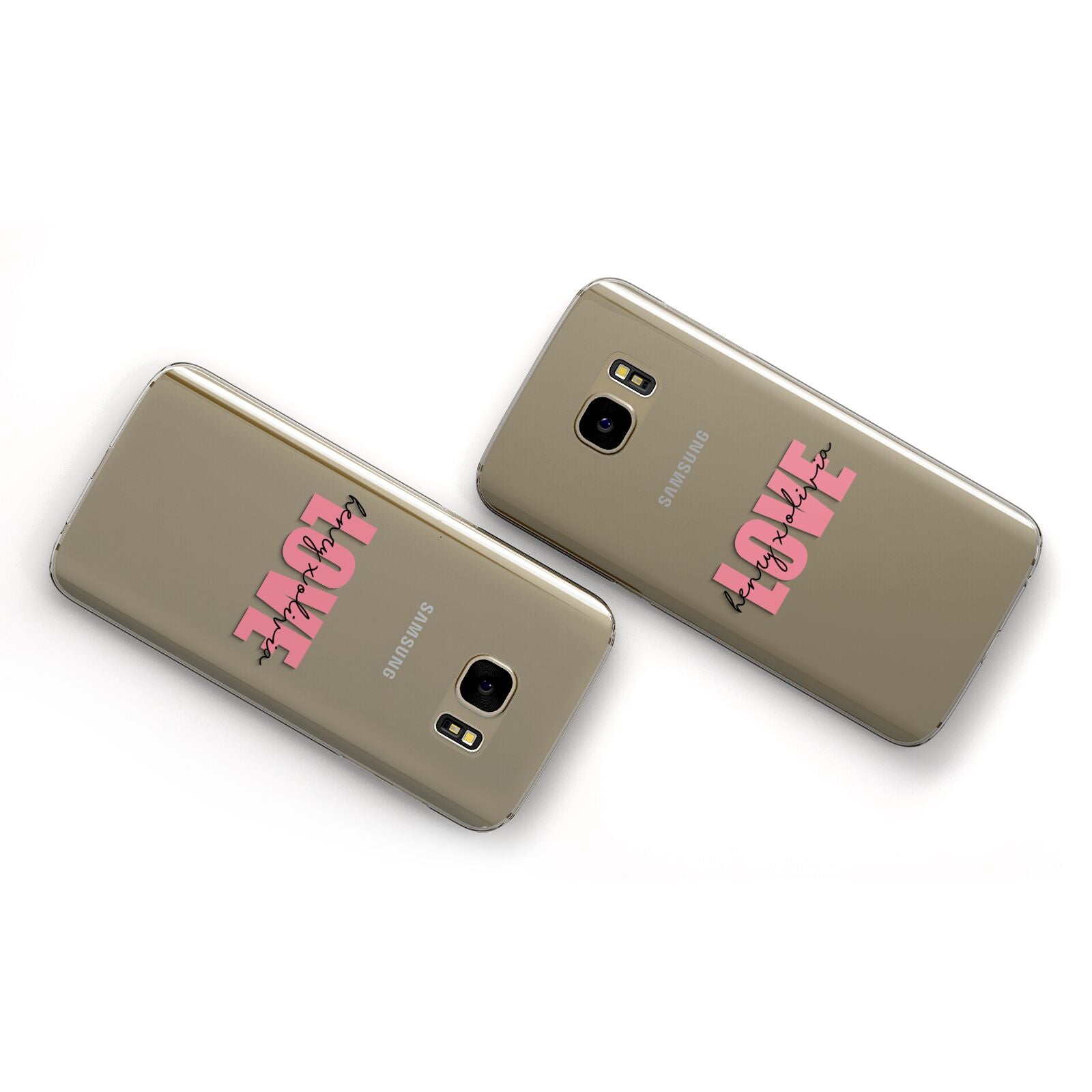 Couples Personalised Love Samsung Galaxy Case Flat Overview