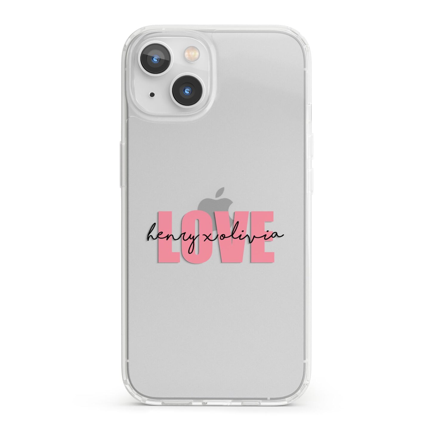 Couples Personalised Love iPhone 13 Clear Bumper Case