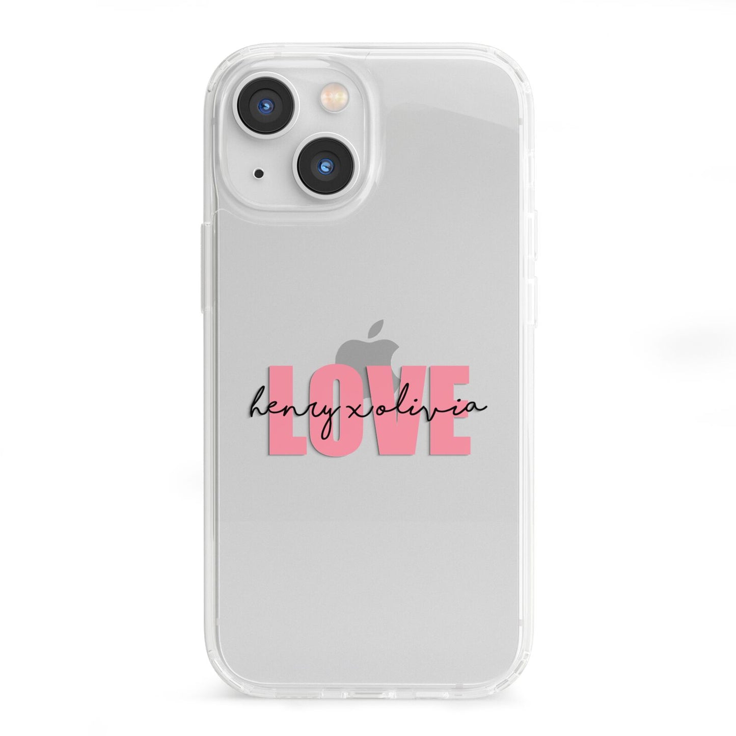 Couples Personalised Love iPhone 13 Mini Clear Bumper Case