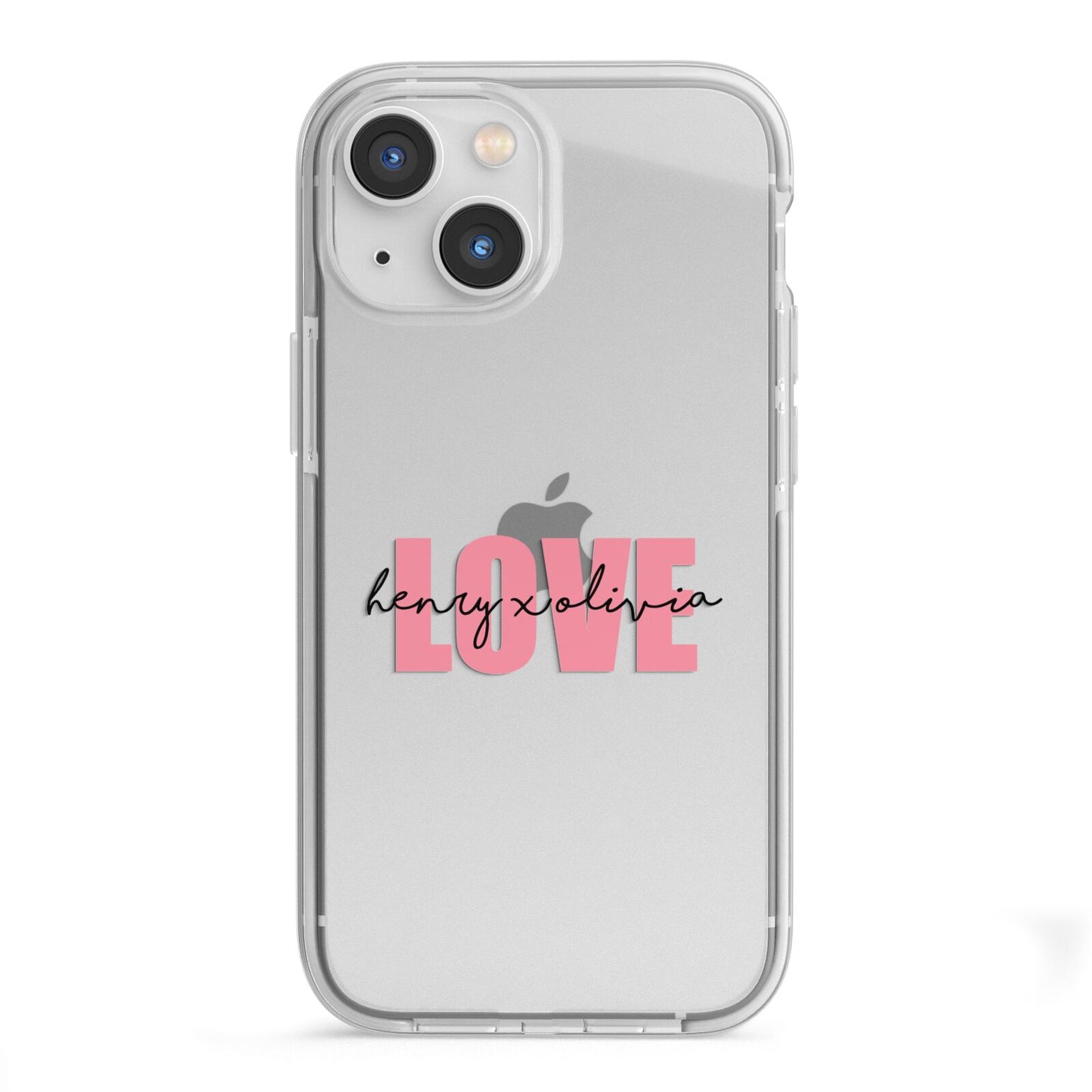 Couples Personalised Love iPhone 13 Mini TPU Impact Case with White Edges