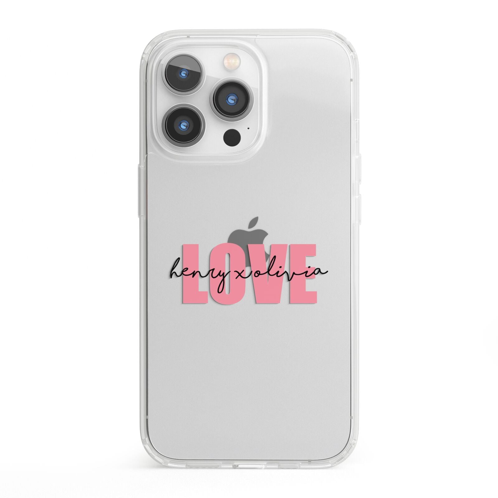 Couples Personalised Love iPhone 13 Pro Clear Bumper Case