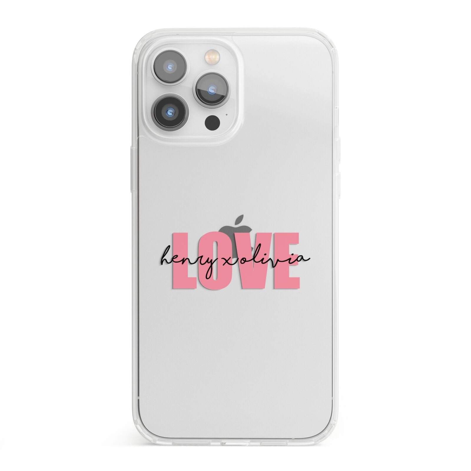 Couples Personalised Love iPhone 13 Pro Max Clear Bumper Case