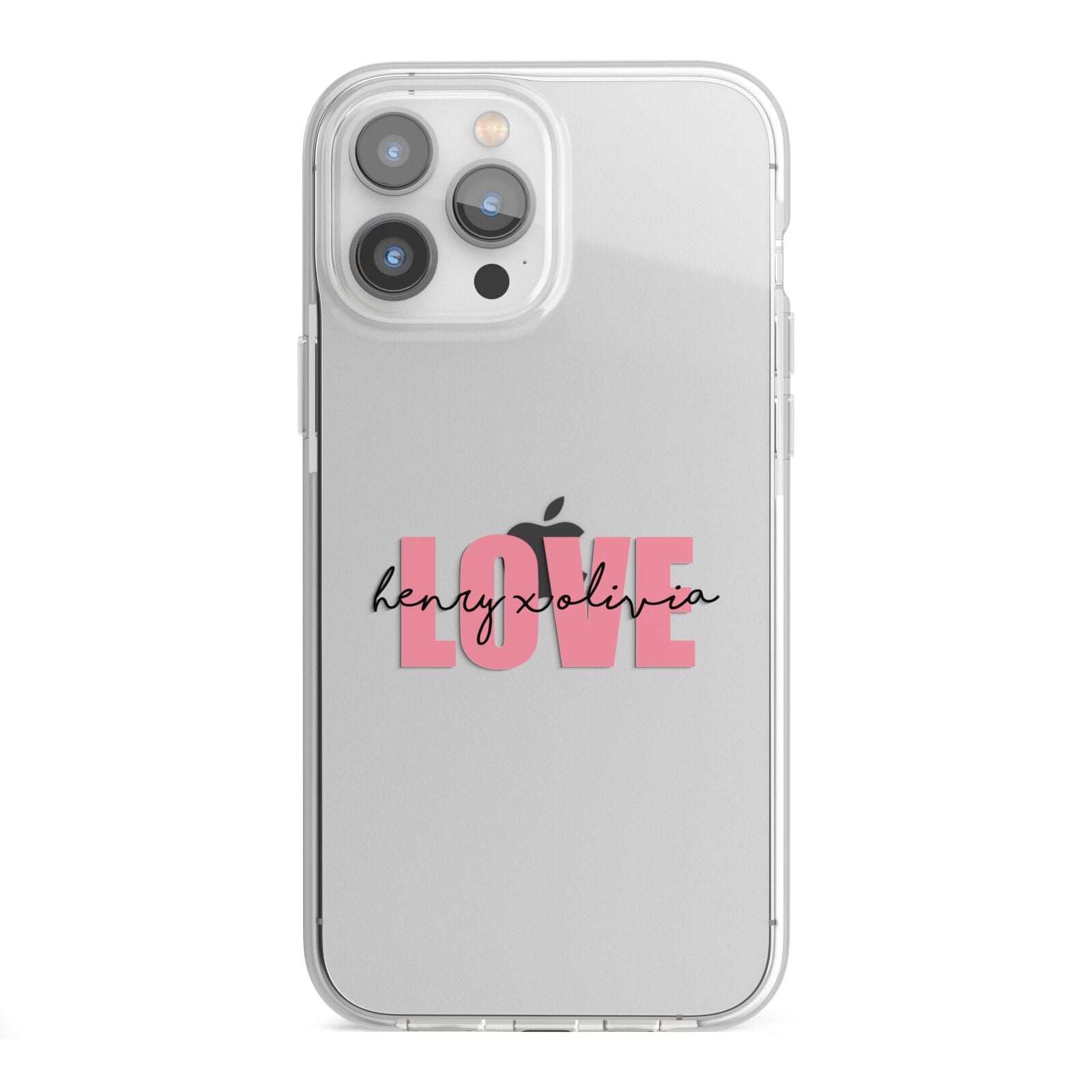 Couples Personalised Love iPhone 13 Pro Max TPU Impact Case with White Edges