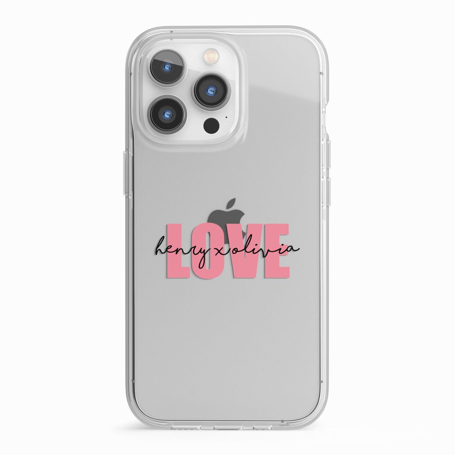 Couples Personalised Love iPhone 13 Pro TPU Impact Case with White Edges