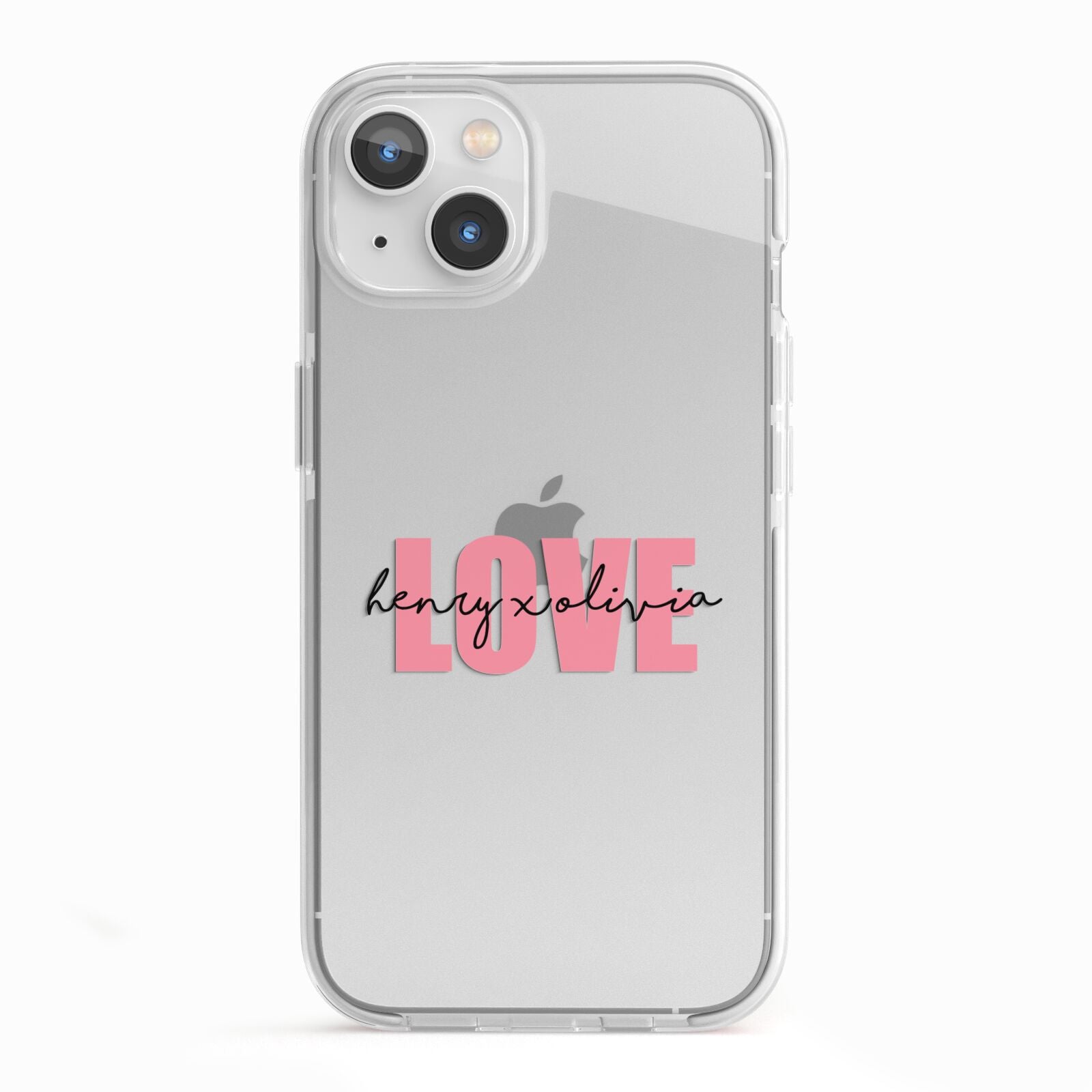 Couples Personalised Love iPhone 13 TPU Impact Case with White Edges