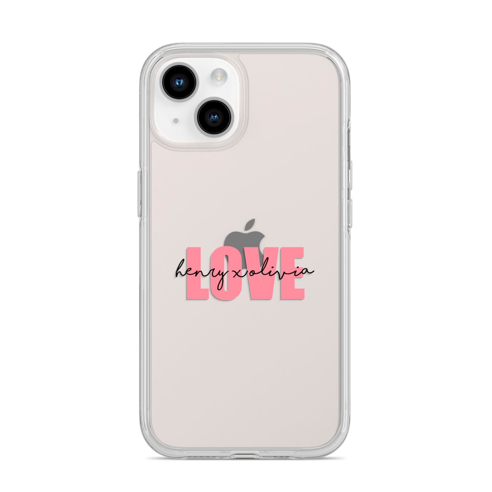 Couples Personalised Love iPhone 14 Clear Tough Case Starlight