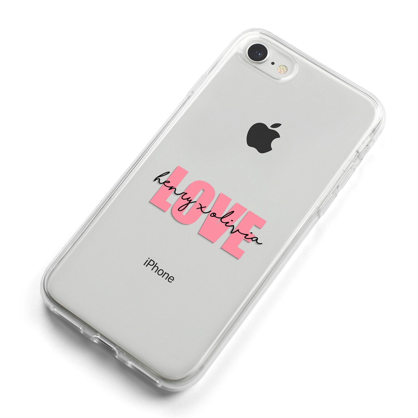 Couples Personalised Love iPhone 8 Bumper Case on Silver iPhone Alternative Image