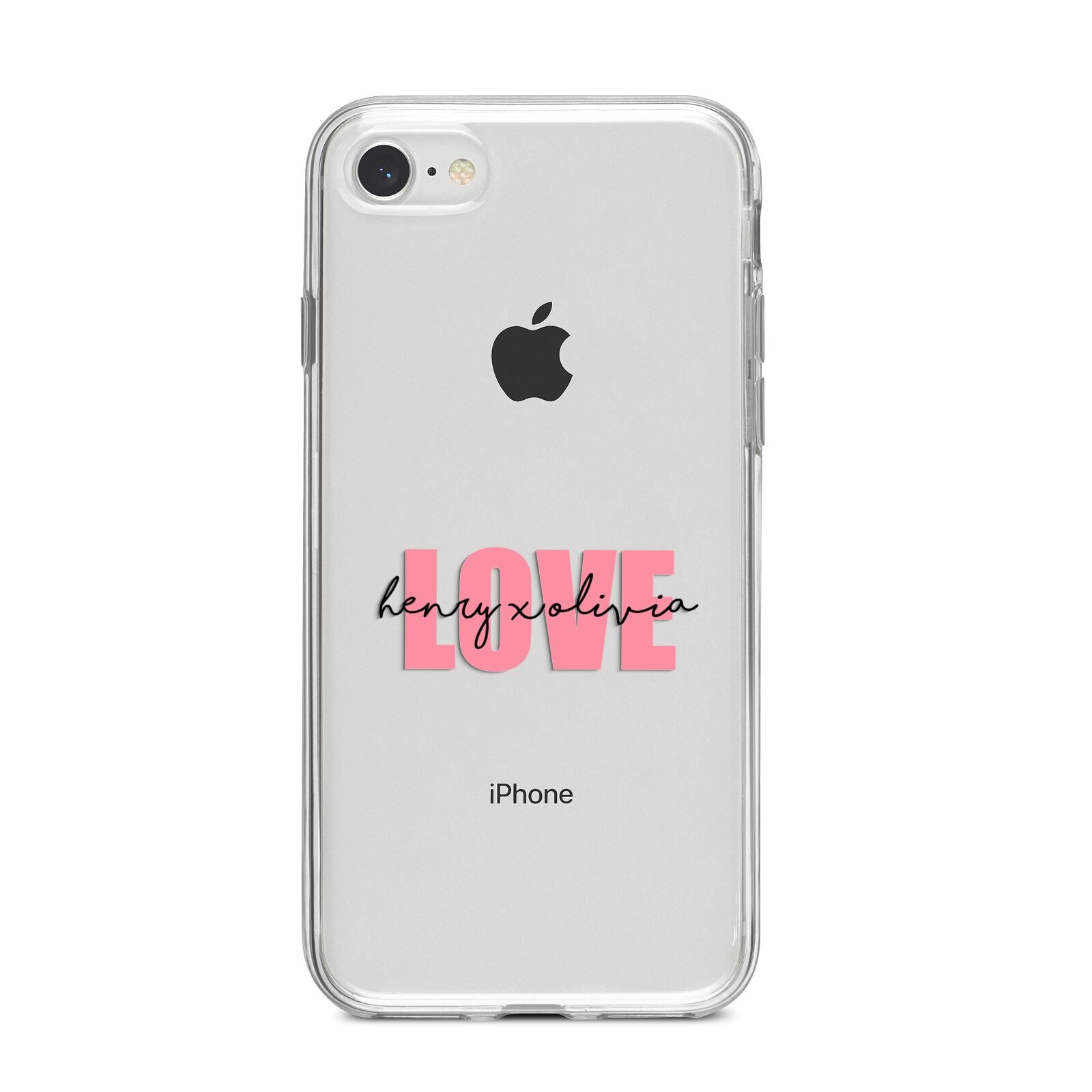 Couples Personalised Love iPhone 8 Bumper Case on Silver iPhone