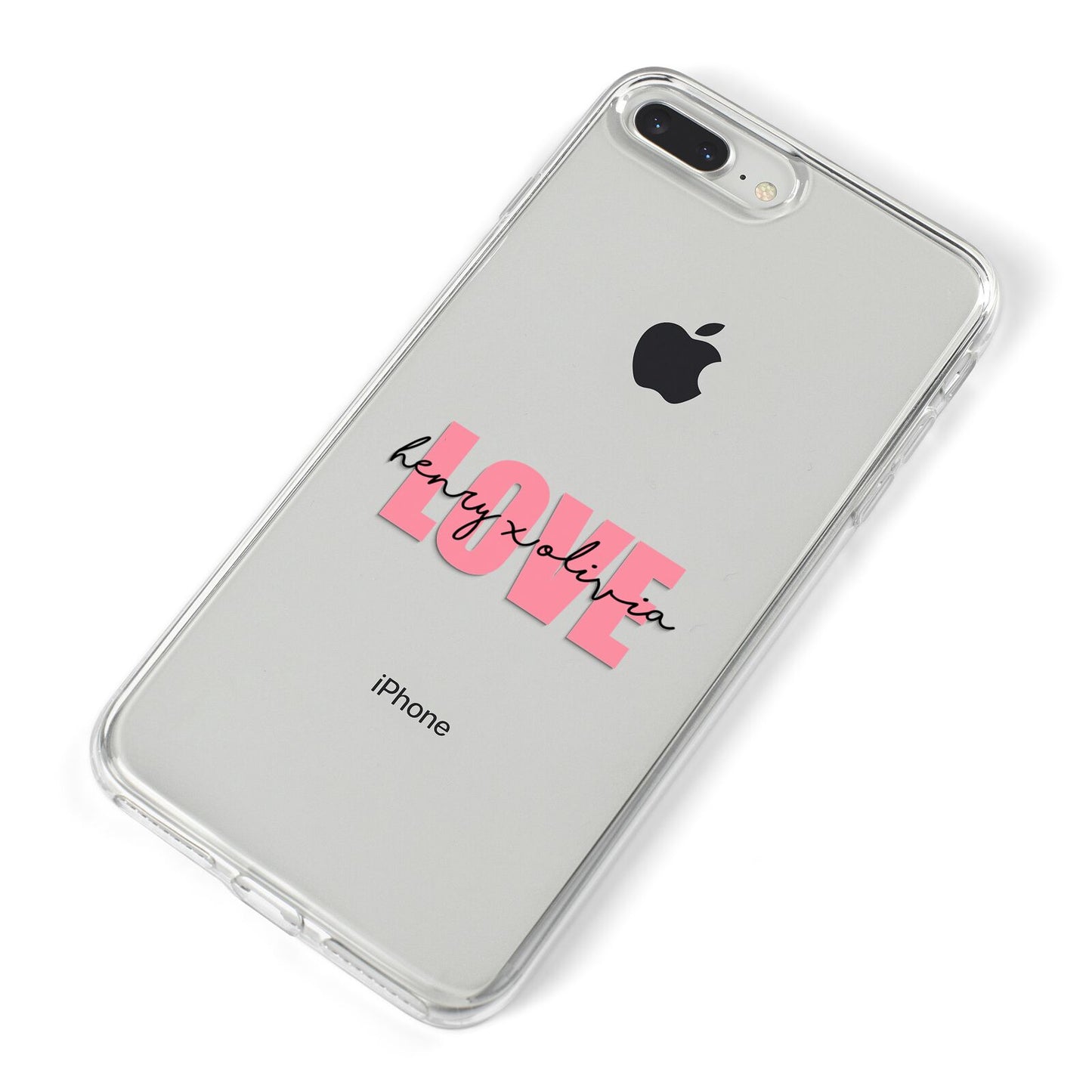 Couples Personalised Love iPhone 8 Plus Bumper Case on Silver iPhone Alternative Image