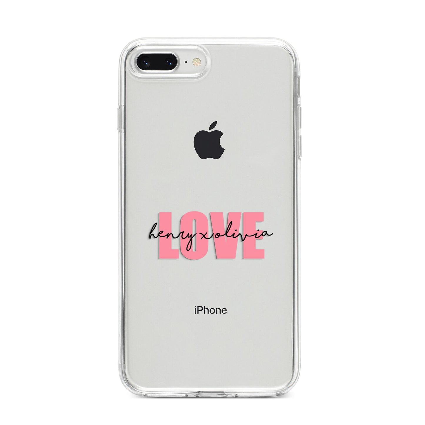 Couples Personalised Love iPhone 8 Plus Bumper Case on Silver iPhone