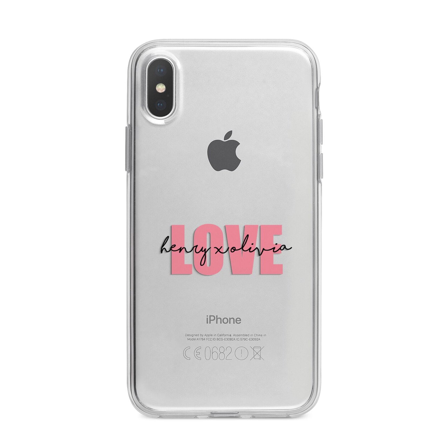 Couples Personalised Love iPhone X Bumper Case on Silver iPhone Alternative Image 1