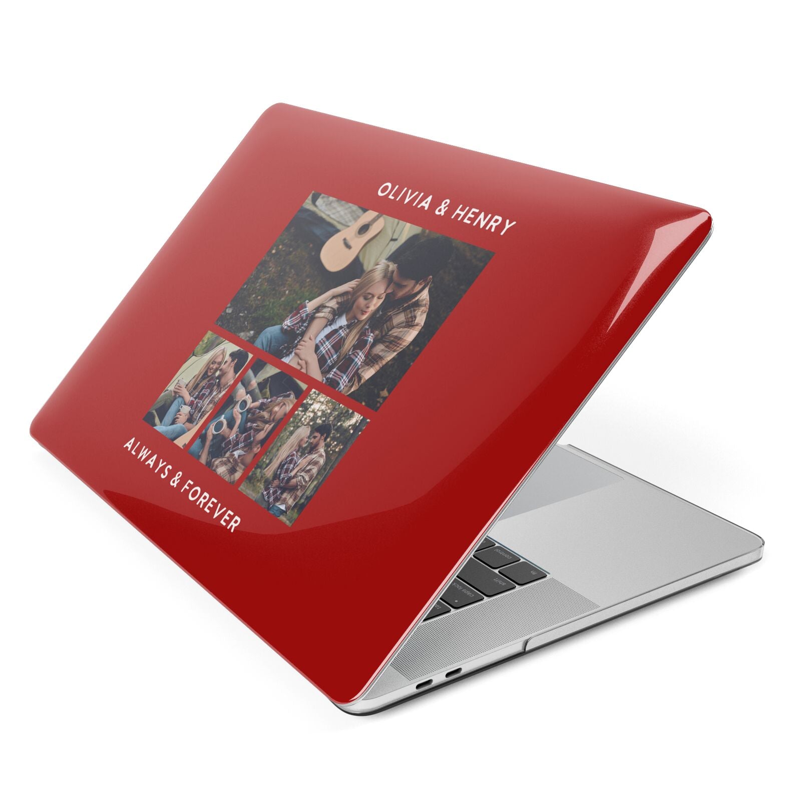 Couples Photo Collage Personalised Apple MacBook Case Side View