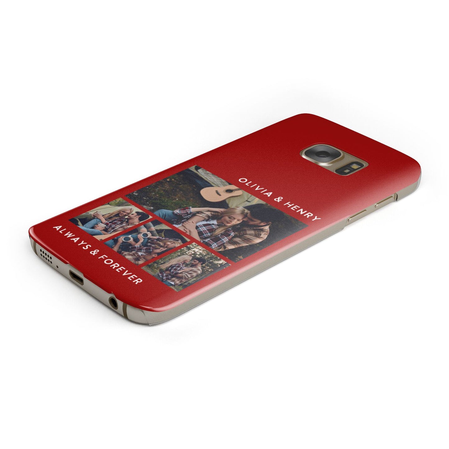 Couples Photo Collage Personalised Protective Samsung Galaxy Case Angled Image