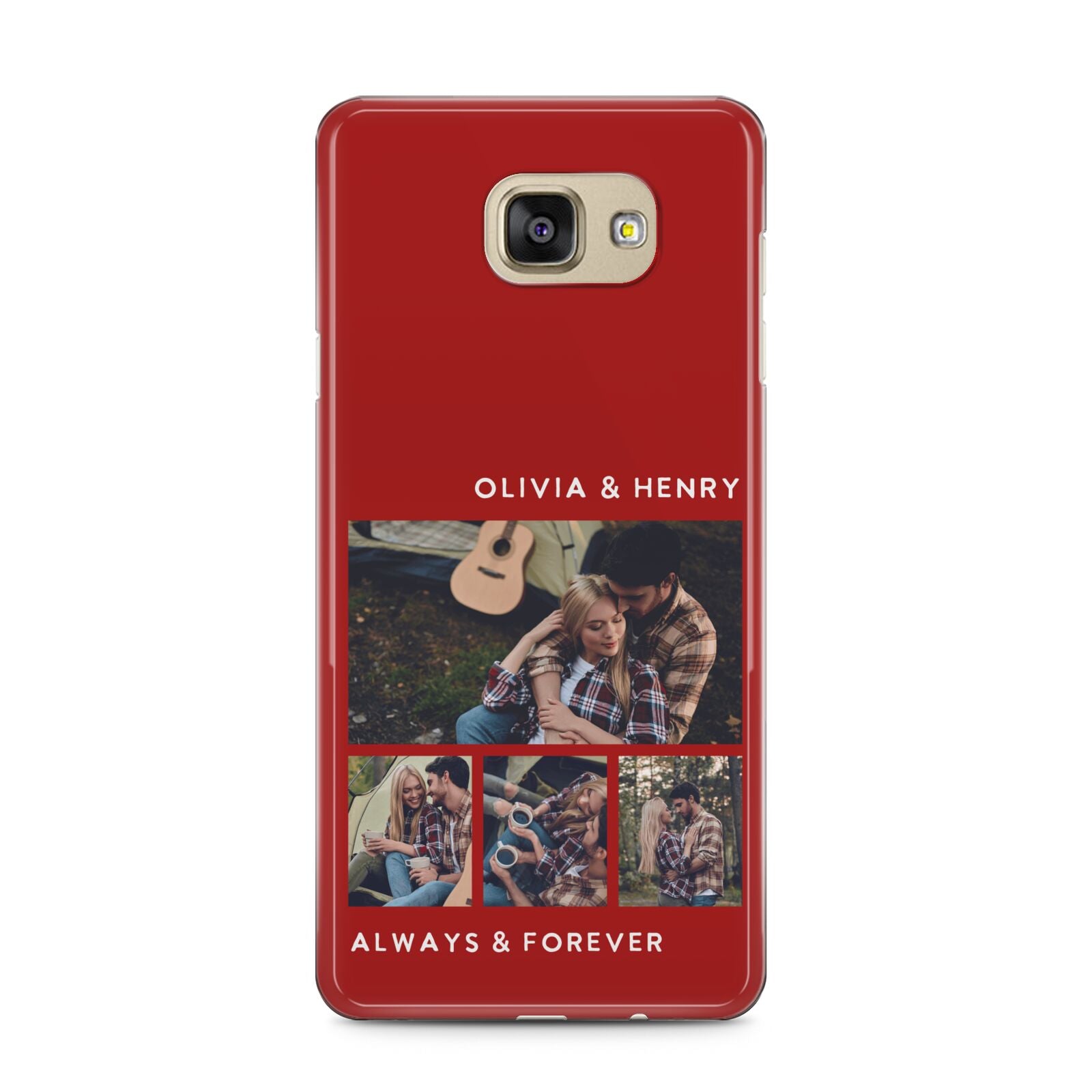 Couples Photo Collage Personalised Samsung Galaxy A5 2016 Case on gold phone