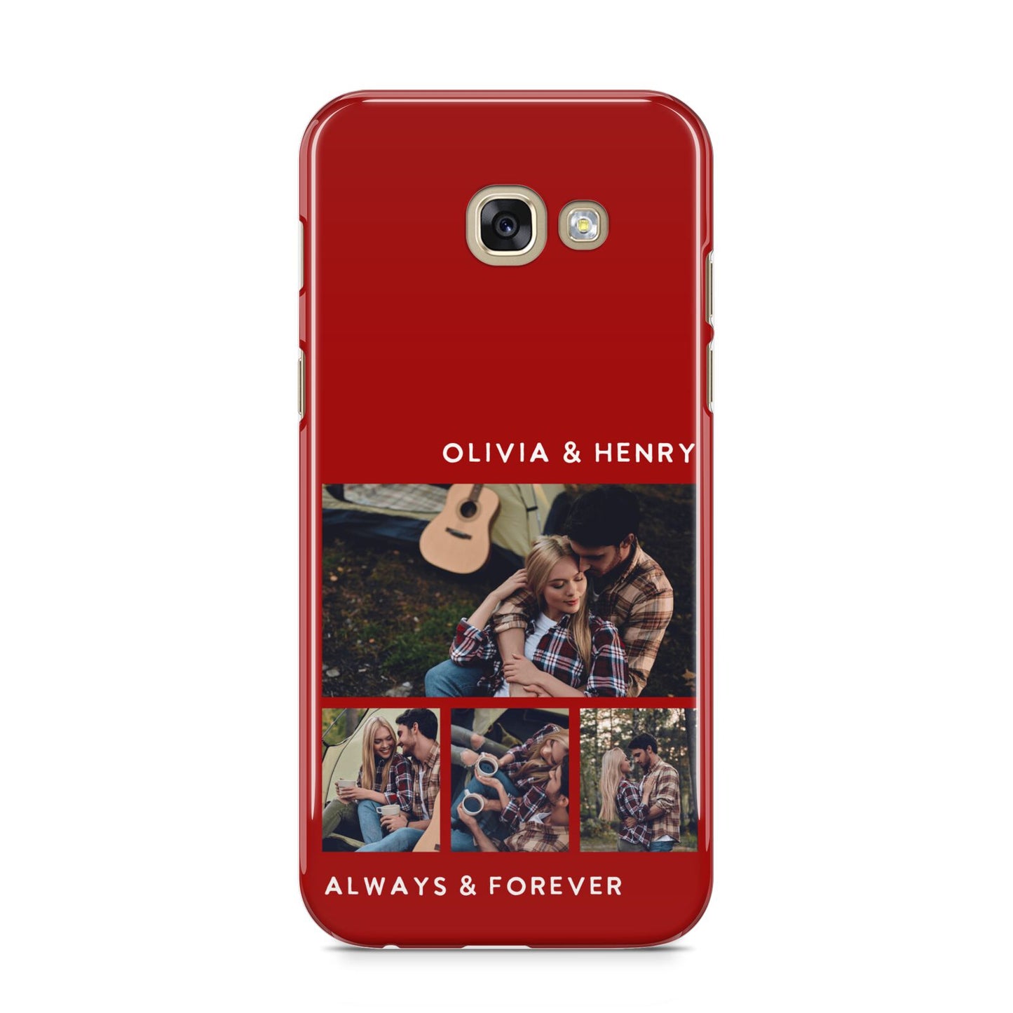 Couples Photo Collage Personalised Samsung Galaxy A5 2017 Case on gold phone