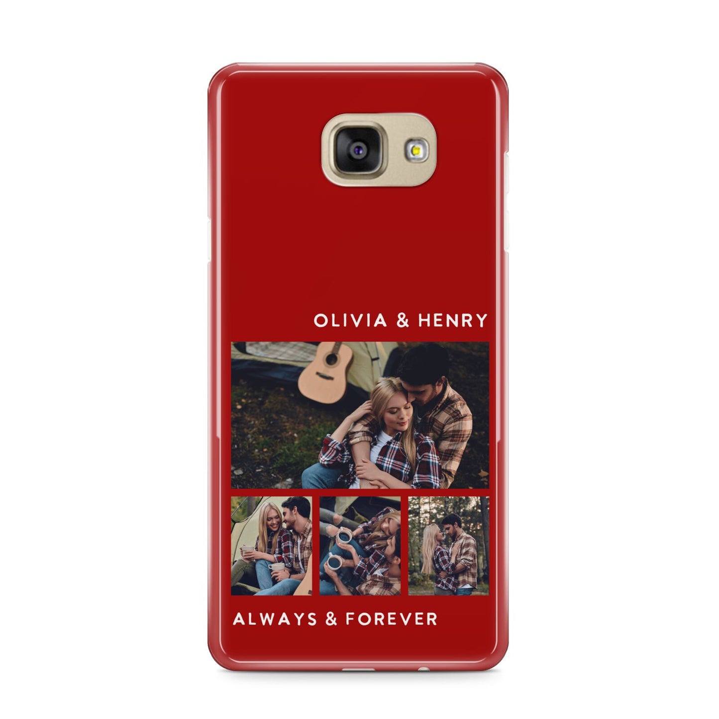 Couples Photo Collage Personalised Samsung Galaxy A9 2016 Case on gold phone