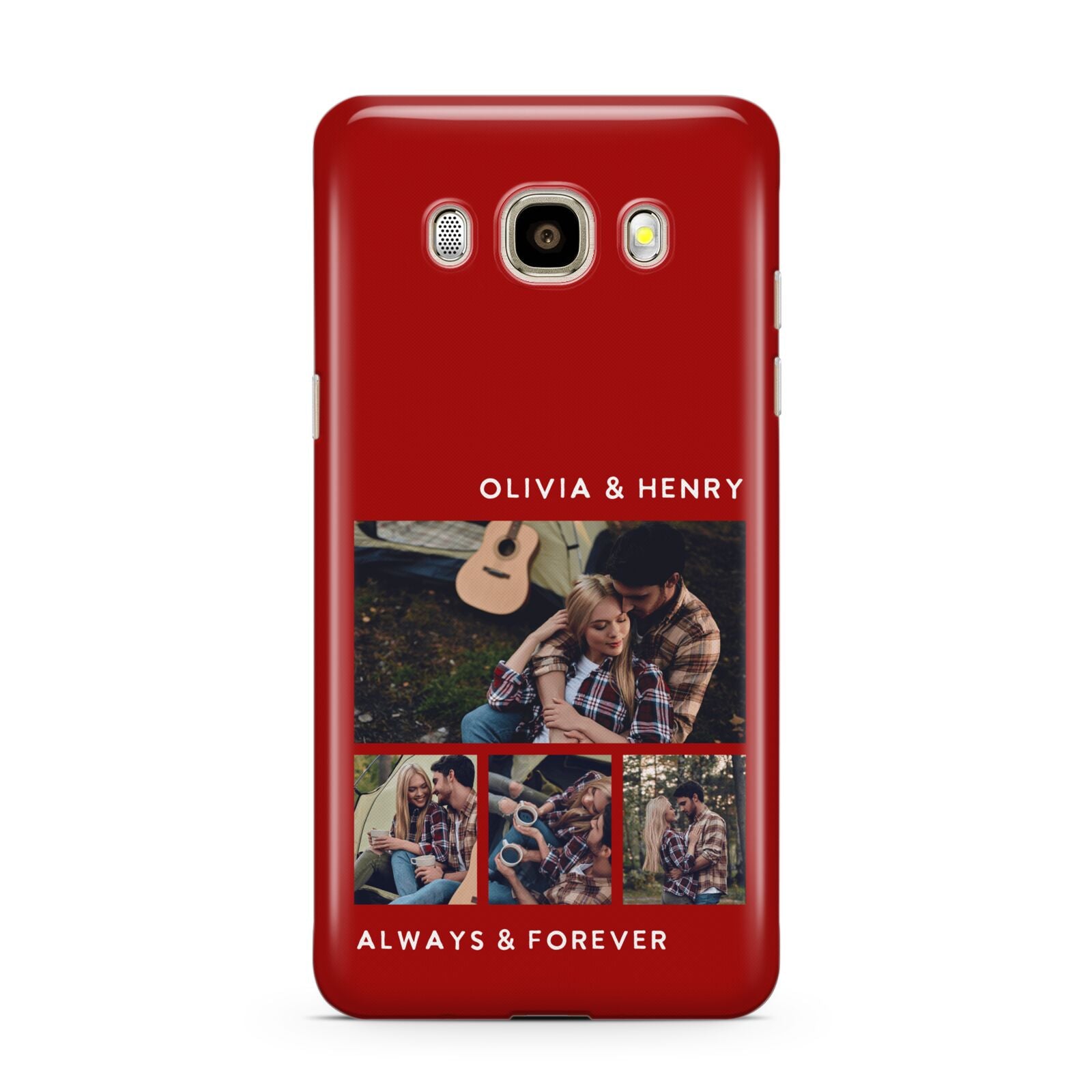 Couples Photo Collage Personalised Samsung Galaxy J7 2016 Case on gold phone