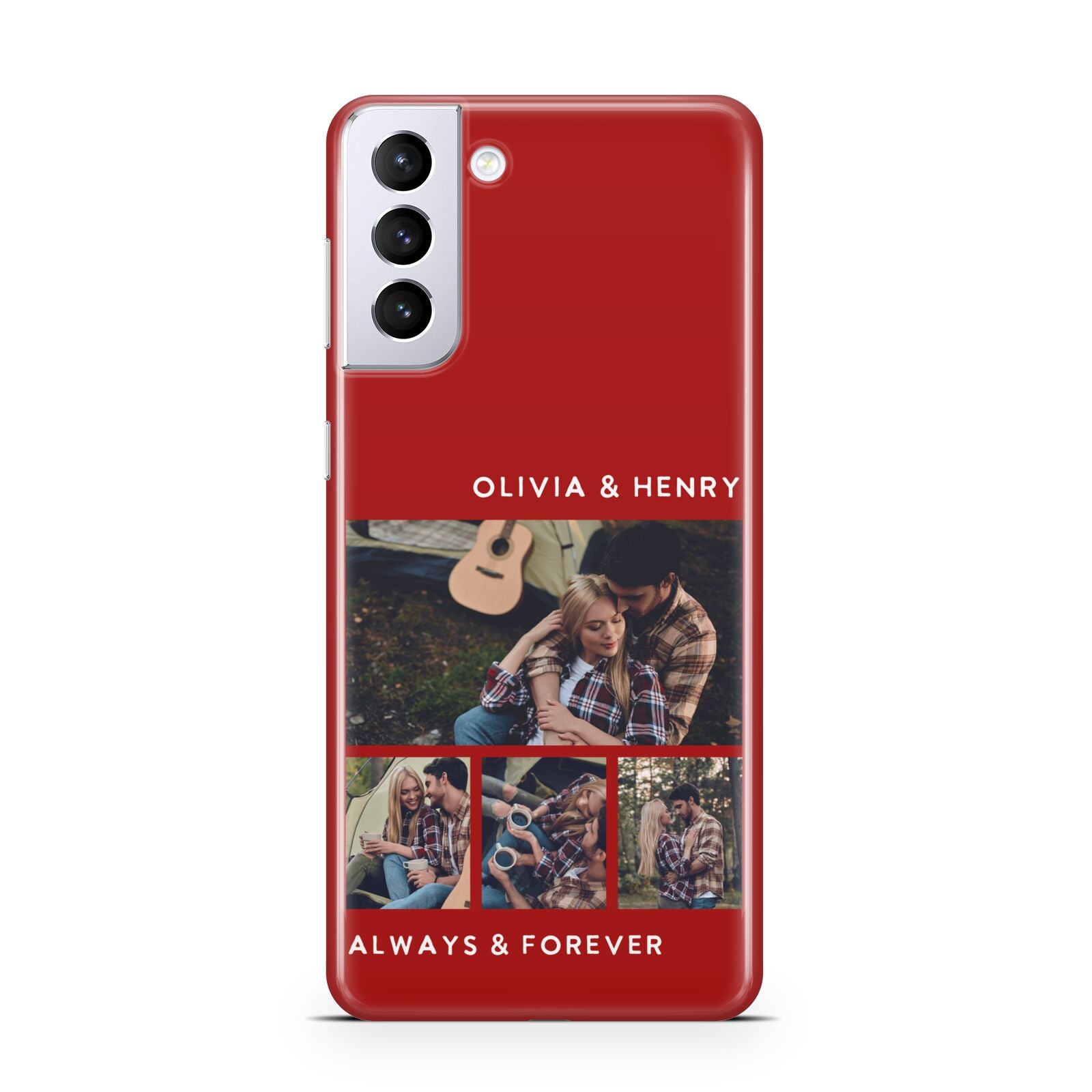 Couples Photo Collage Personalised Samsung S21 Plus Case