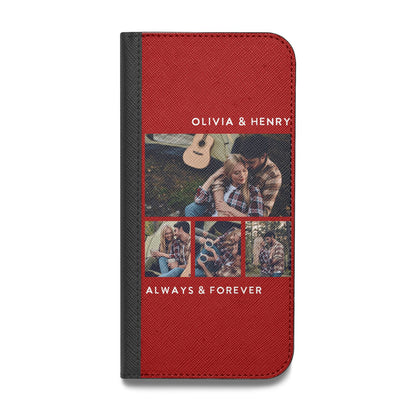 Couples Photo Collage Personalised Vegan Leather Flip Samsung Case