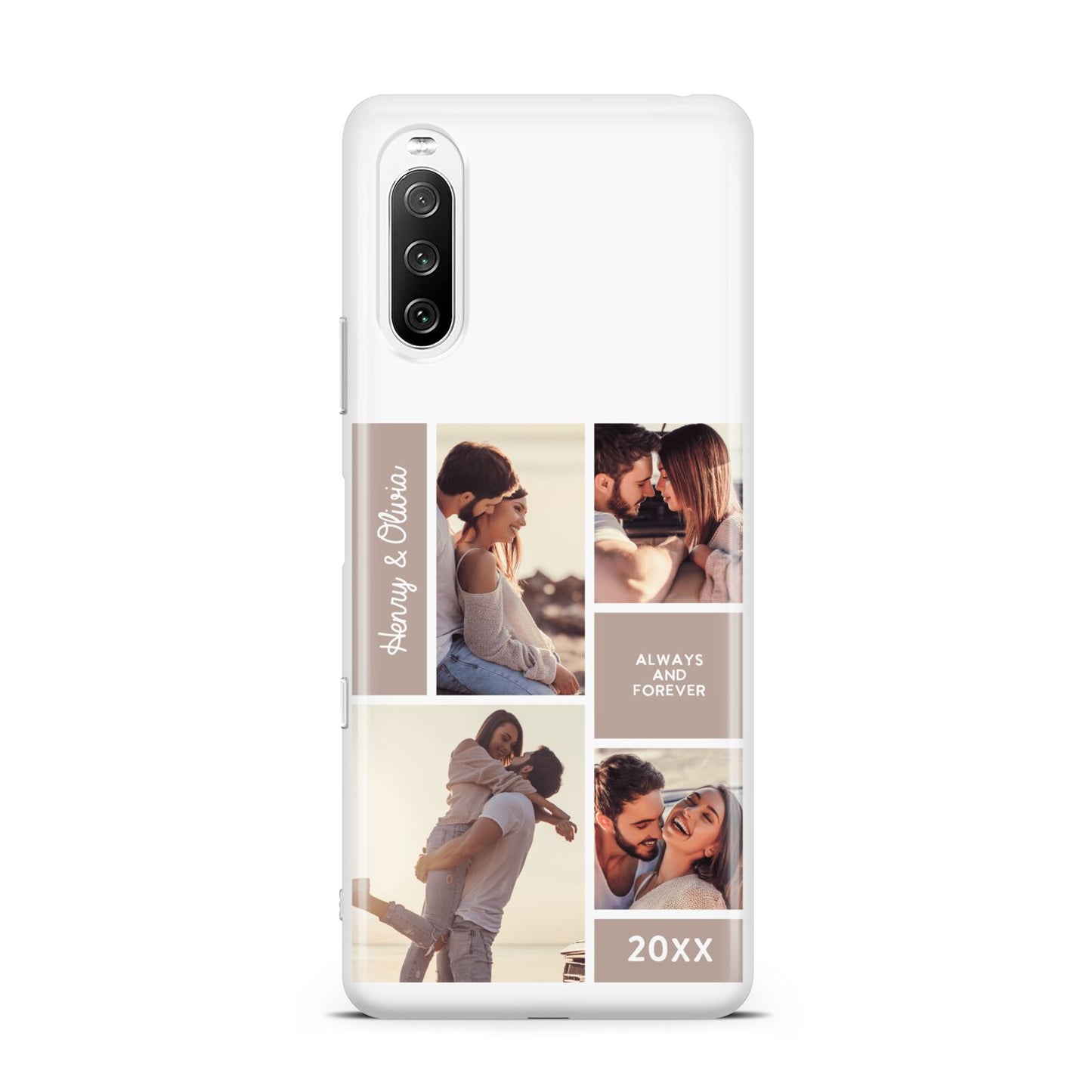 Couples Valentine Photo Collage Personalised Sony Xperia 10 III Case