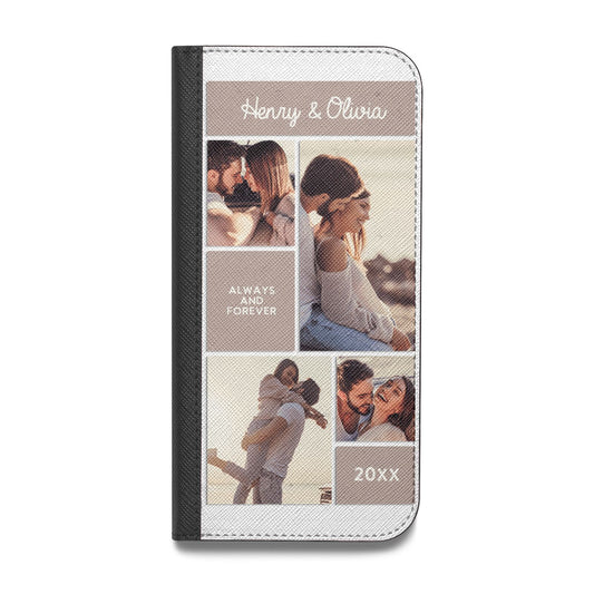 Couples Valentine Photo Collage Personalised Vegan Leather Flip Samsung Case