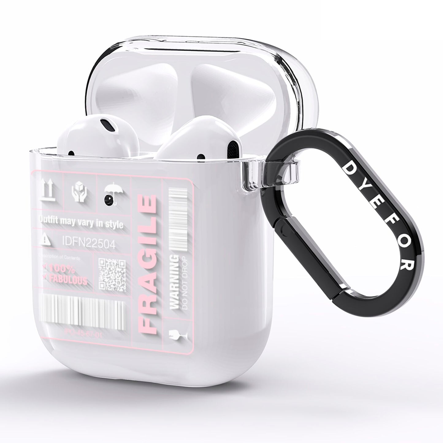 Courier Label AirPods Clear Case Side Image