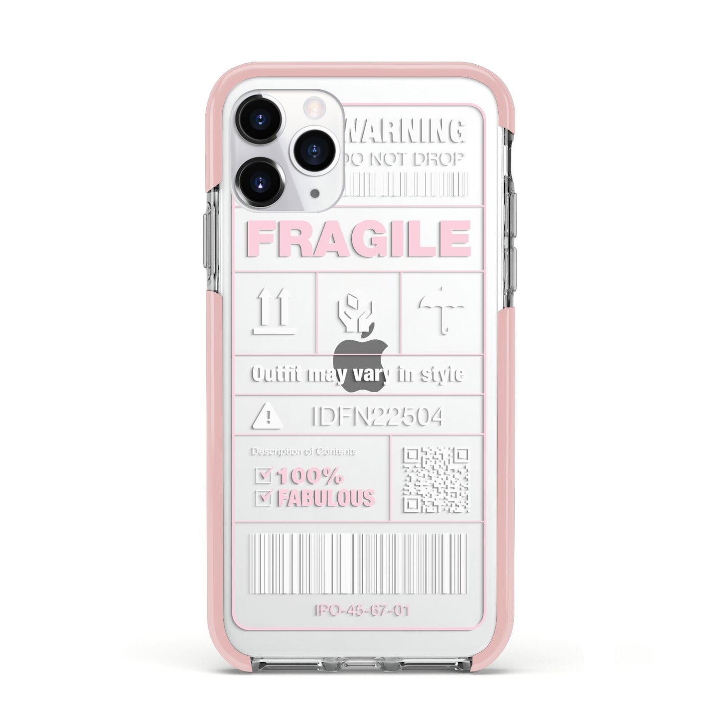 Courier Label Apple iPhone 11 Pro in Silver with Pink Impact Case