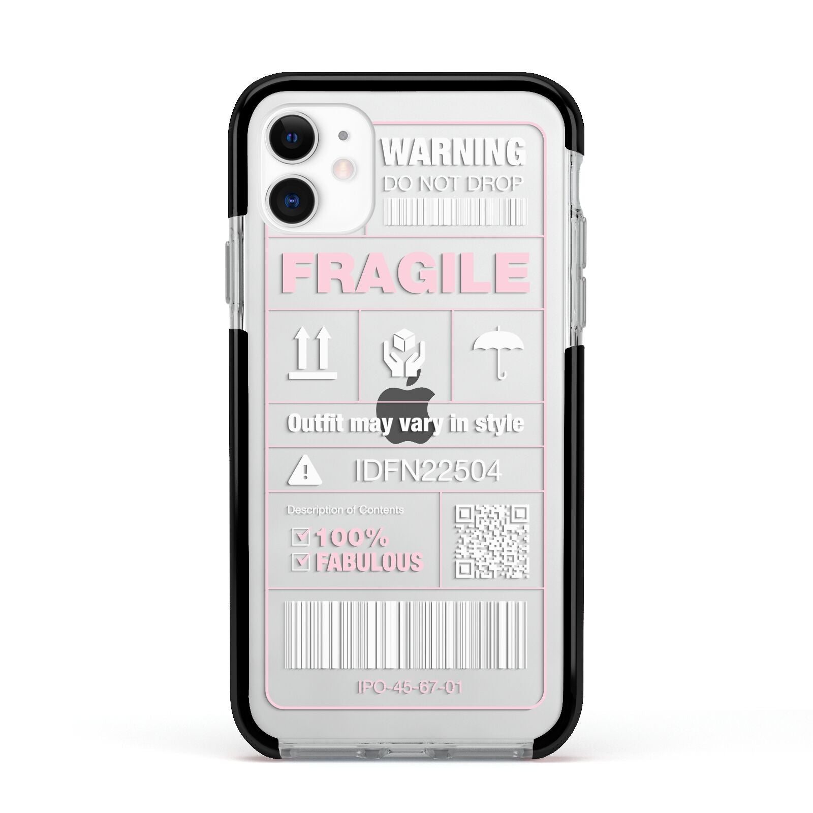 Courier Label Apple iPhone 11 in White with Black Impact Case