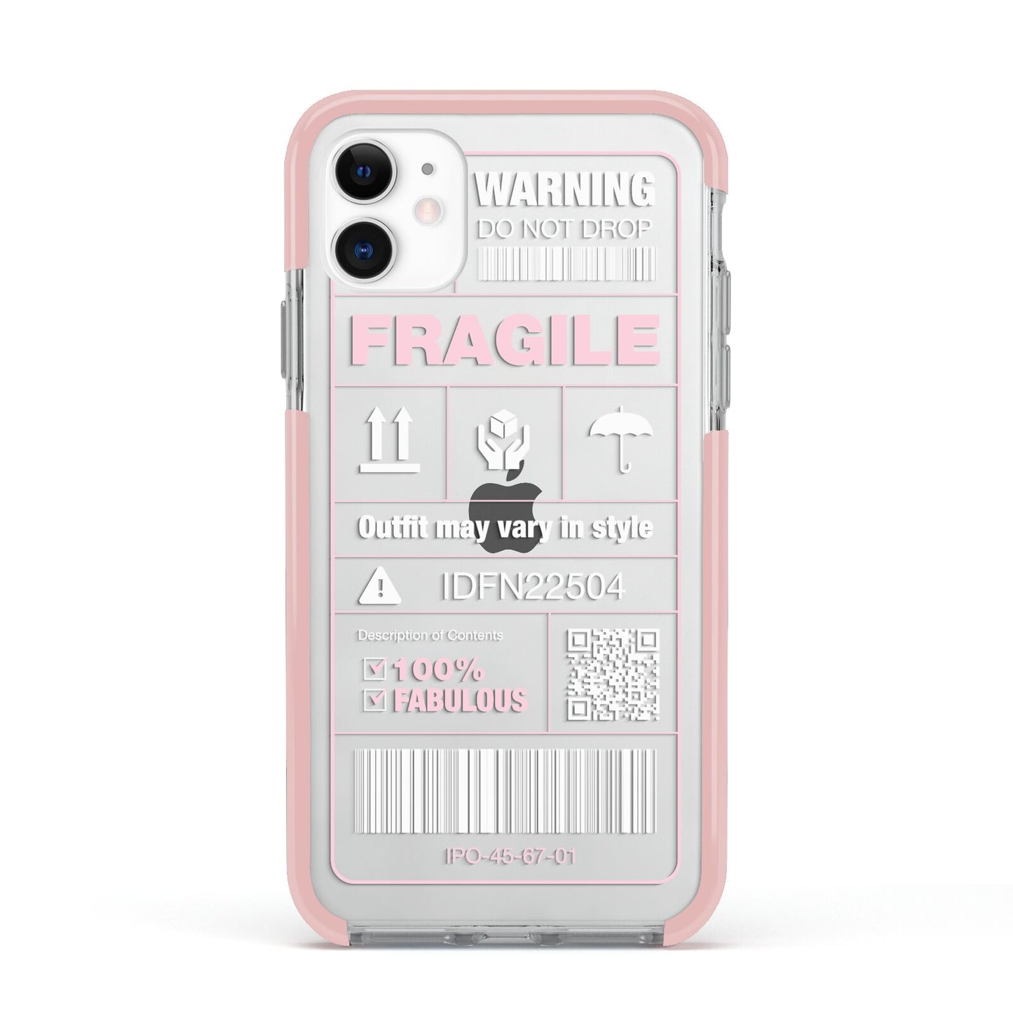 Courier Label Apple iPhone 11 in White with Pink Impact Case