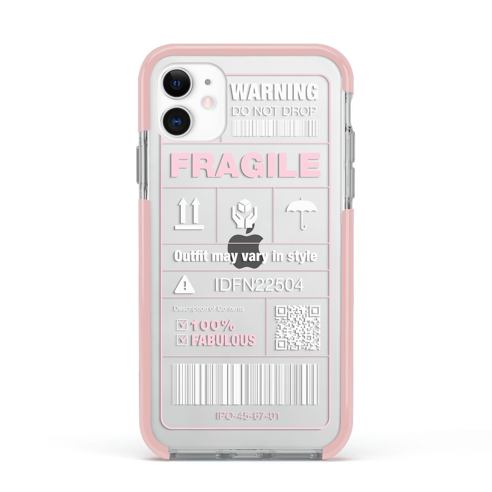 Courier Label Apple iPhone 11 in White with Pink Impact Case