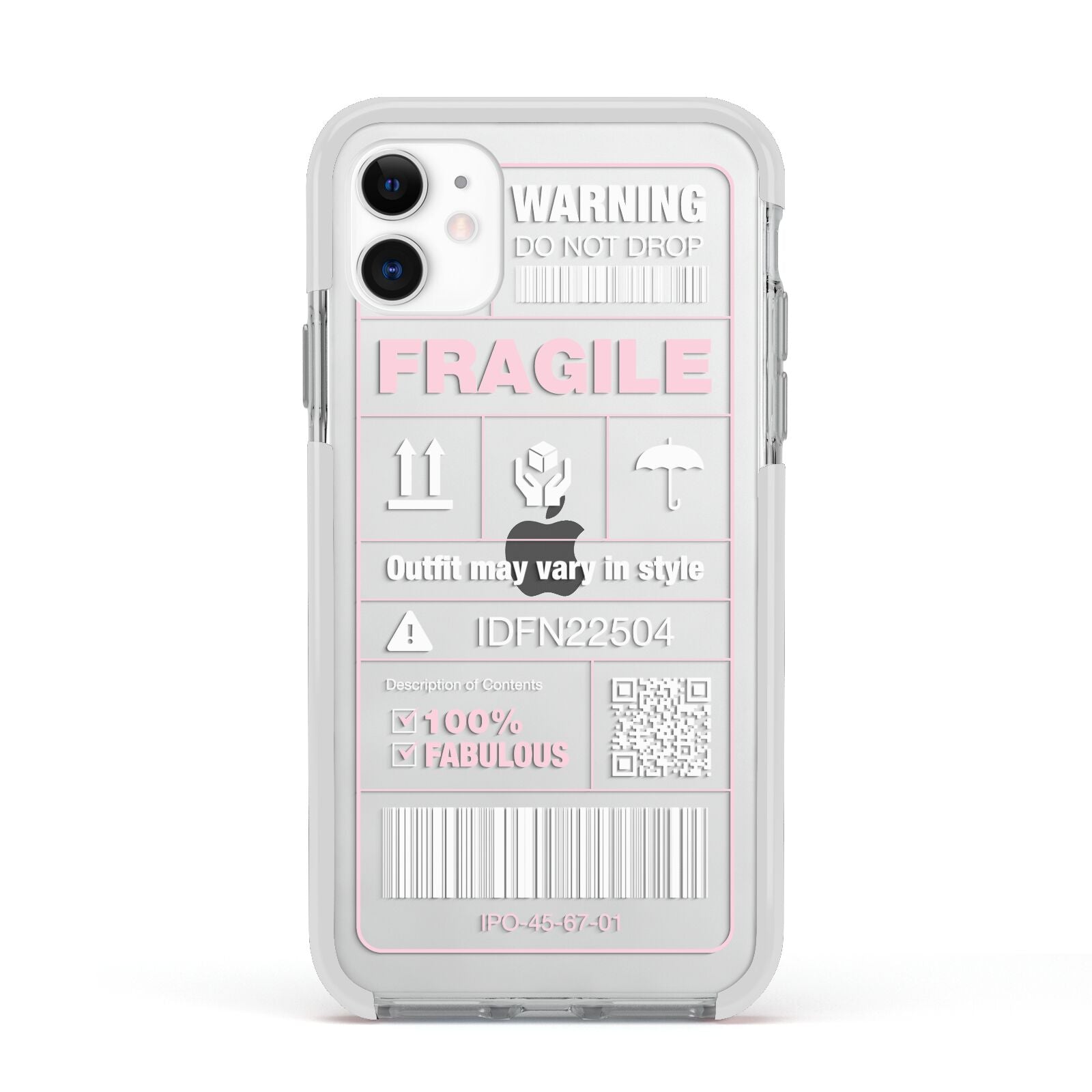 Courier Label Apple iPhone 11 in White with White Impact Case