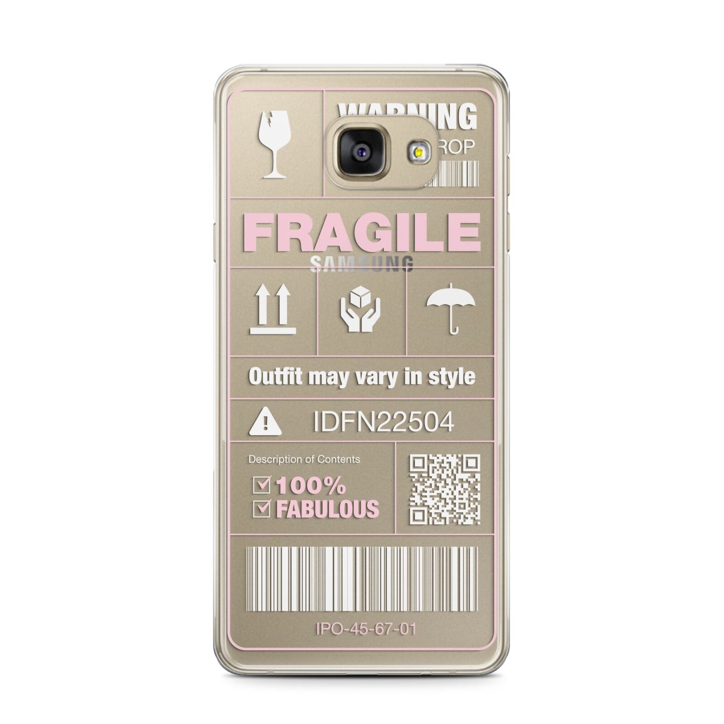 Courier Label Samsung Galaxy A7 2016 Case on gold phone