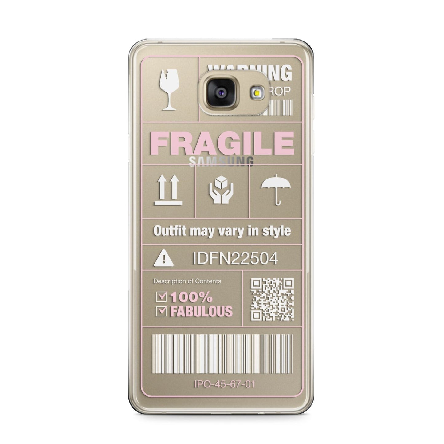 Courier Label Samsung Galaxy A9 2016 Case on gold phone