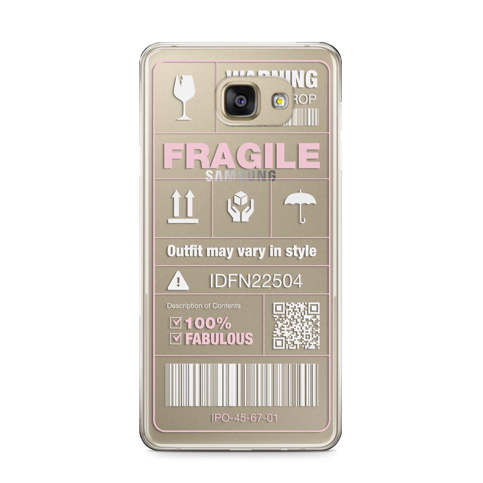 Courier Label Samsung Galaxy A9 2016 Case on gold phone