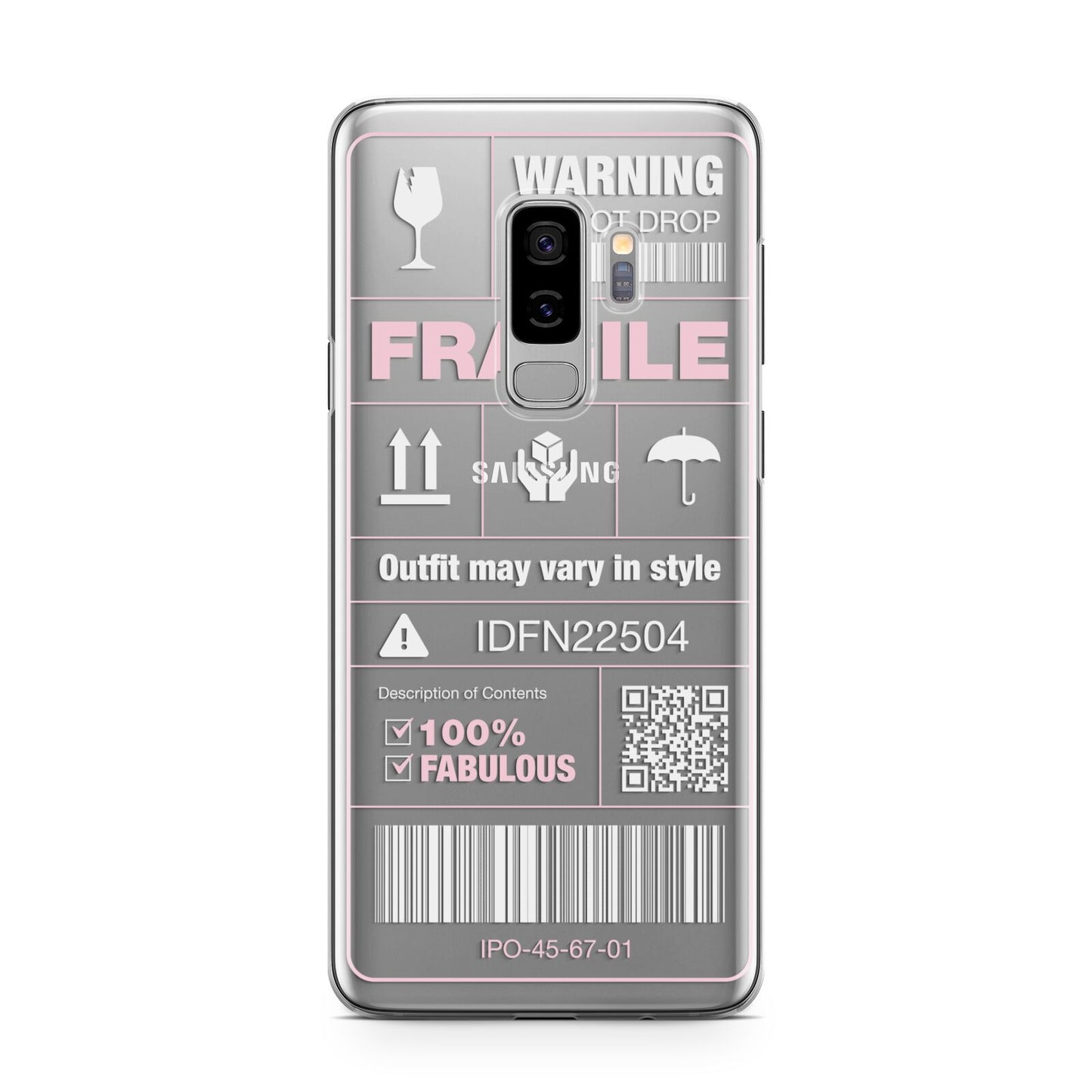 Courier Label Samsung Galaxy S9 Plus Case on Silver phone