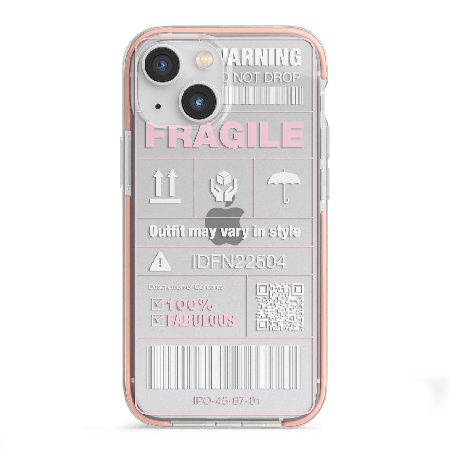 Courier Label iPhone 13 Mini TPU Impact Case with Pink Edges