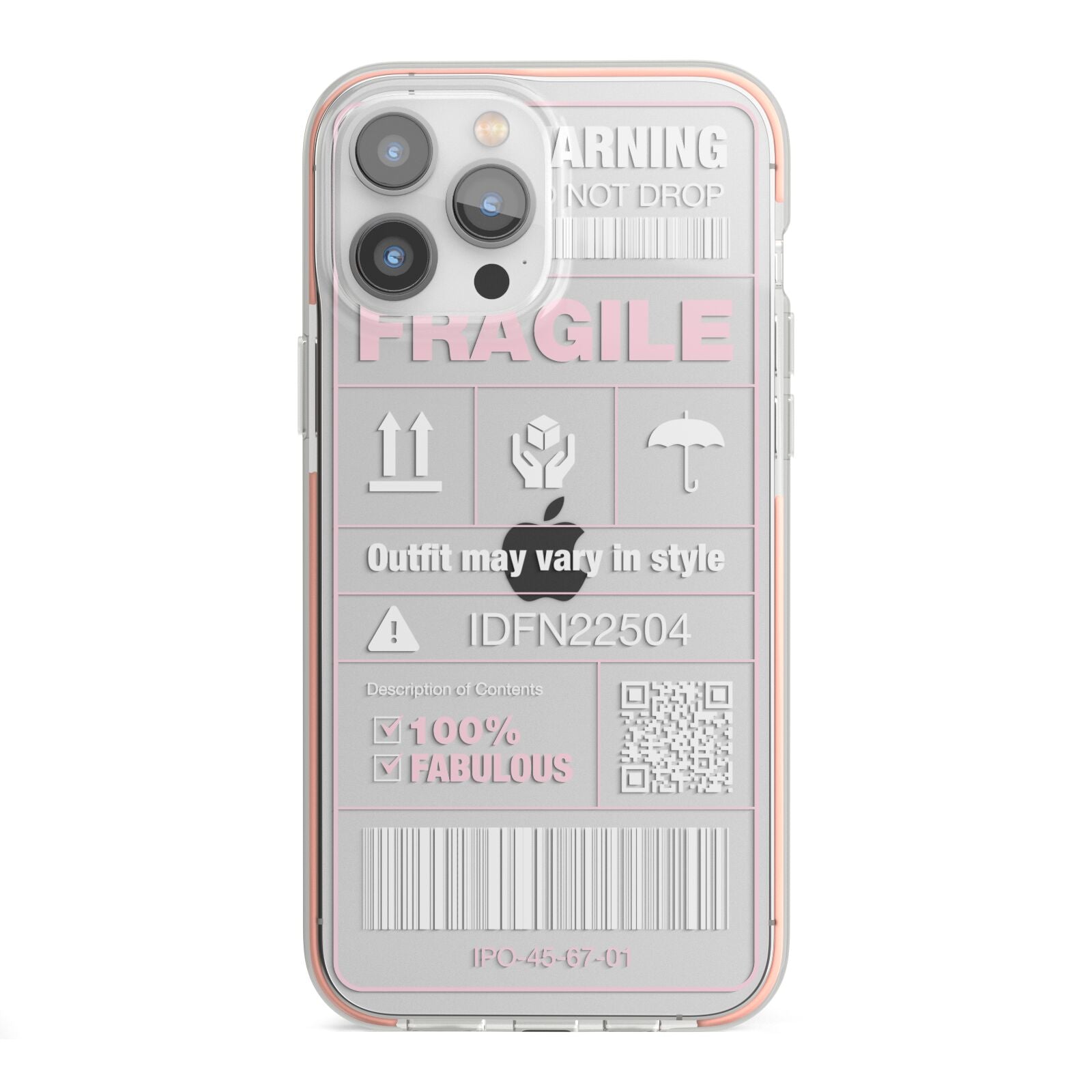 Courier Label iPhone 13 Pro Max TPU Impact Case with Pink Edges