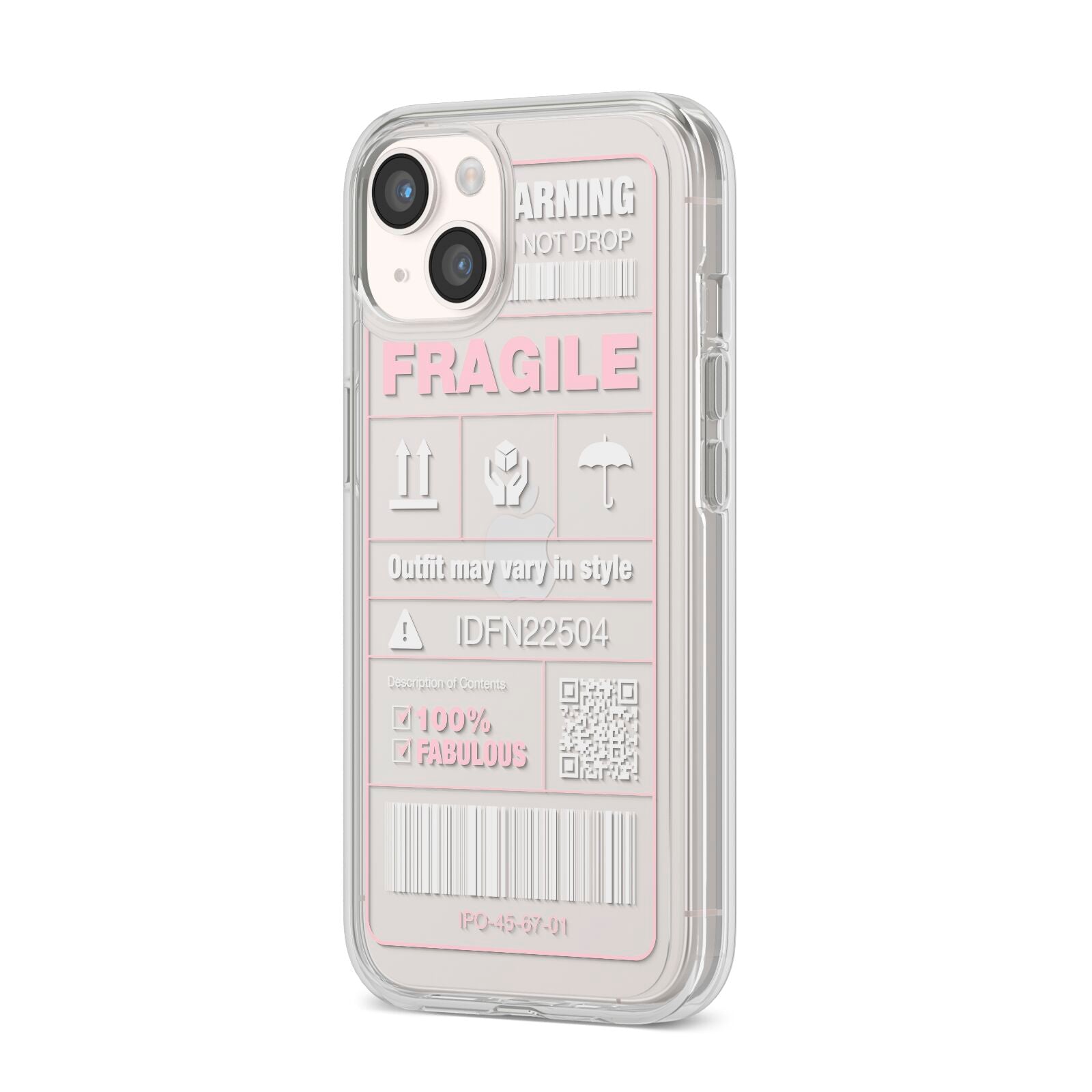 Courier Label iPhone 14 Clear Tough Case Starlight Angled Image