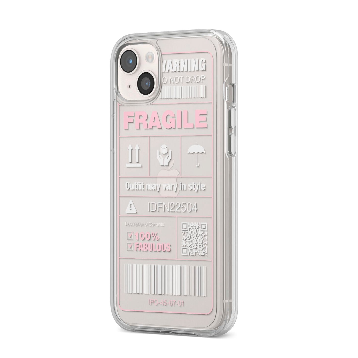 Courier Label iPhone 14 Plus Clear Tough Case Starlight Angled Image