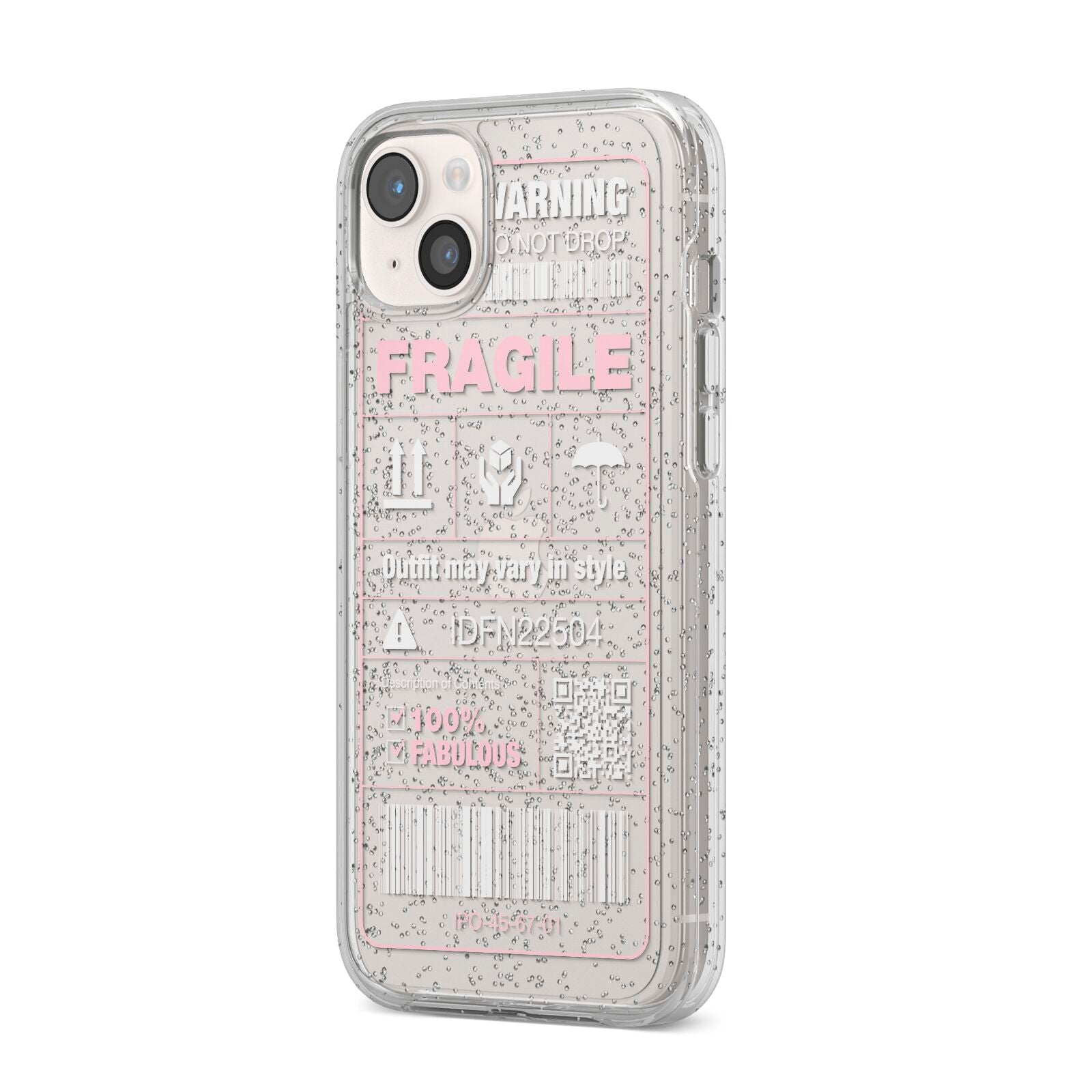 Courier Label iPhone 14 Plus Glitter Tough Case Starlight Angled Image