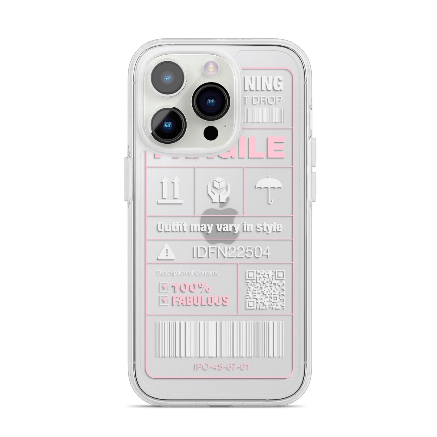 Courier Label iPhone 14 Pro Clear Tough Case Silver