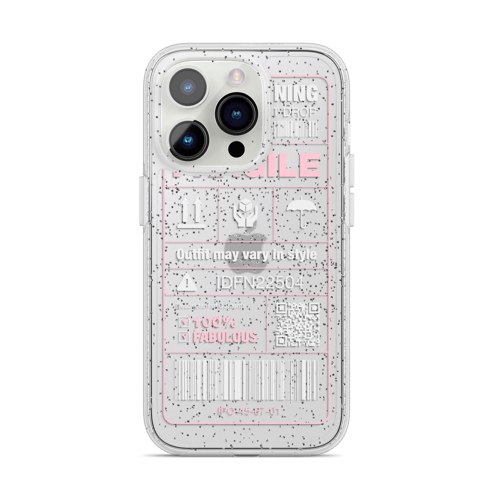 Courier Label iPhone 14 Pro Glitter Tough Case Silver