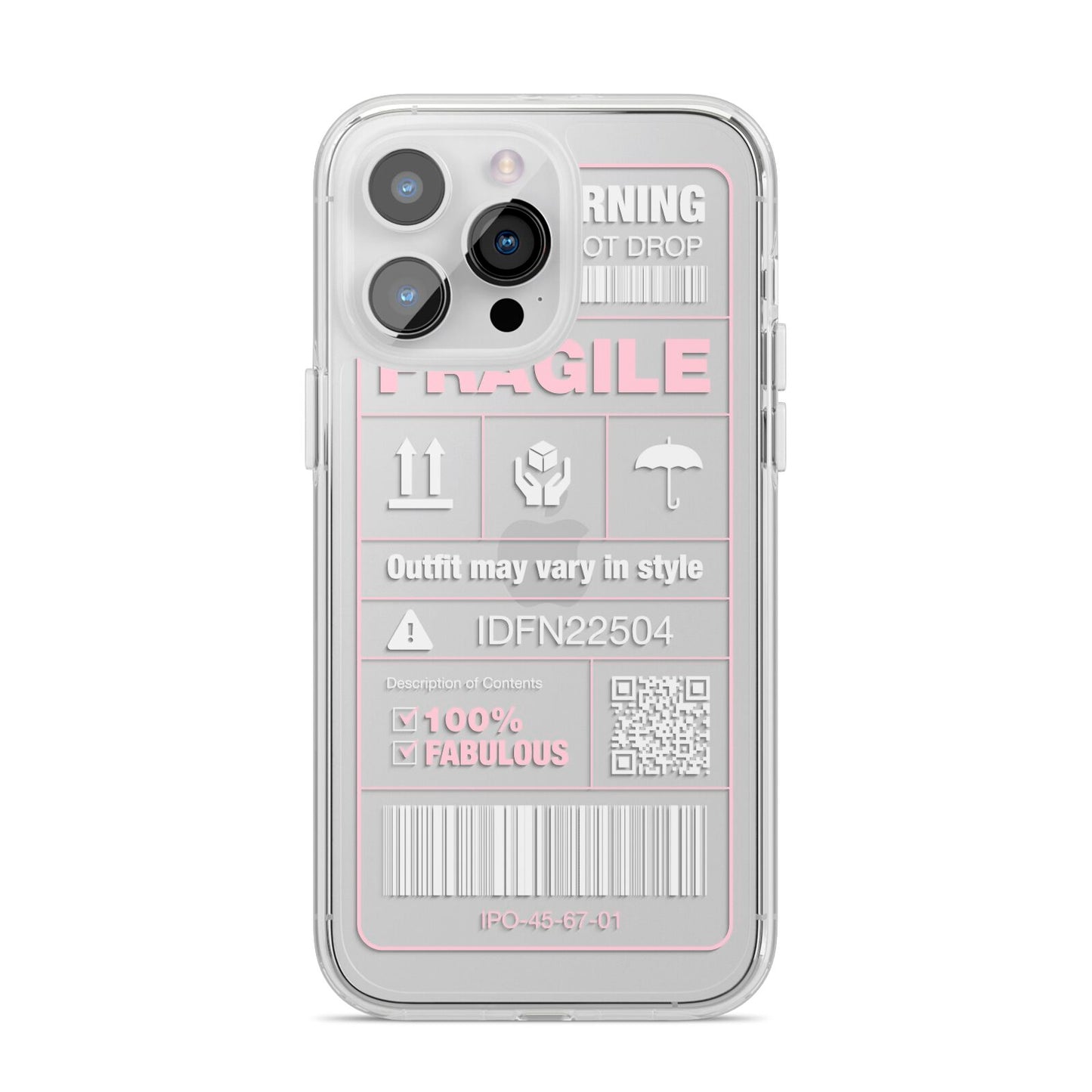 Courier Label iPhone 14 Pro Max Clear Tough Case Silver