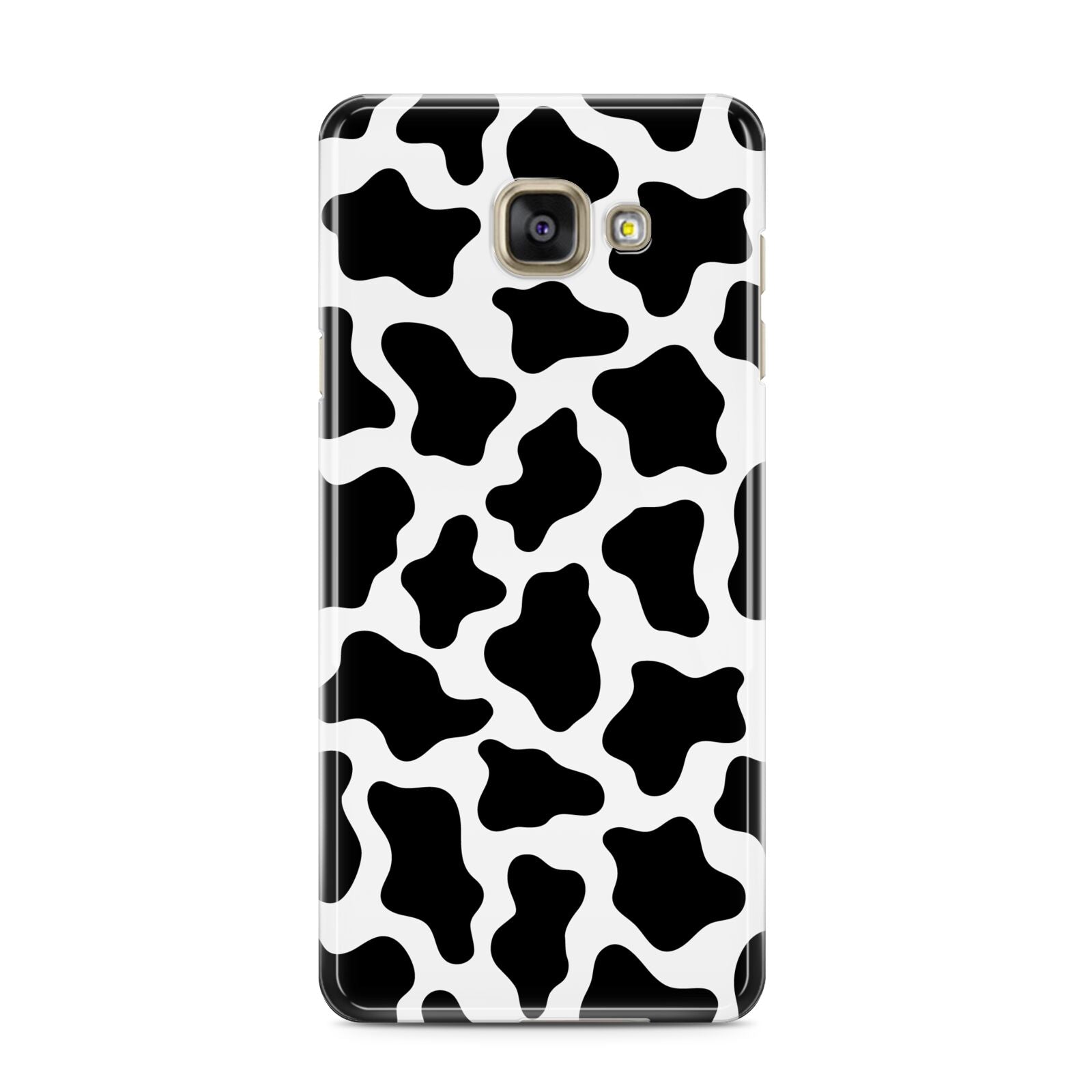 Cow Print Samsung Galaxy A3 2016 Case on gold phone