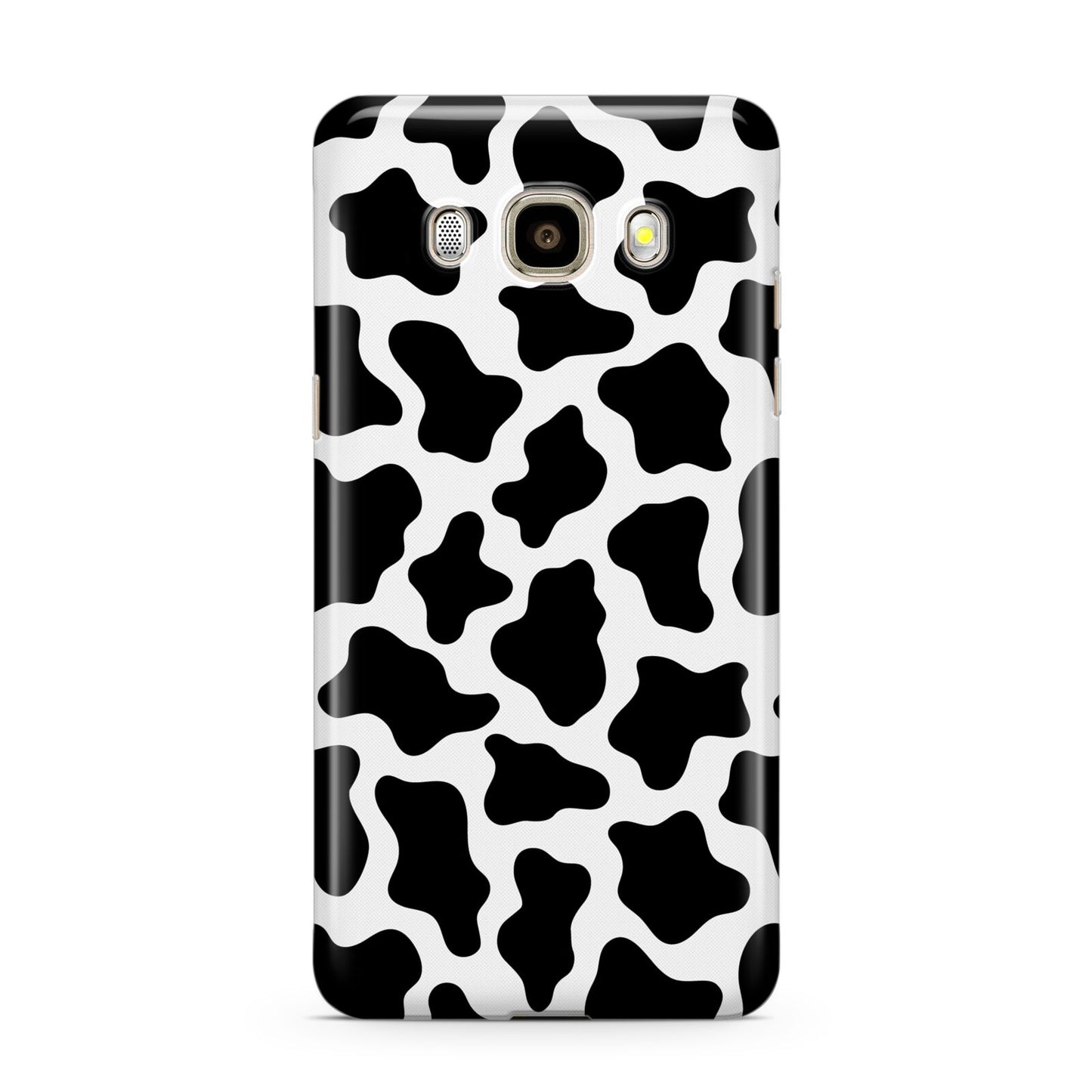 Cow Print Samsung Galaxy J7 2016 Case on gold phone