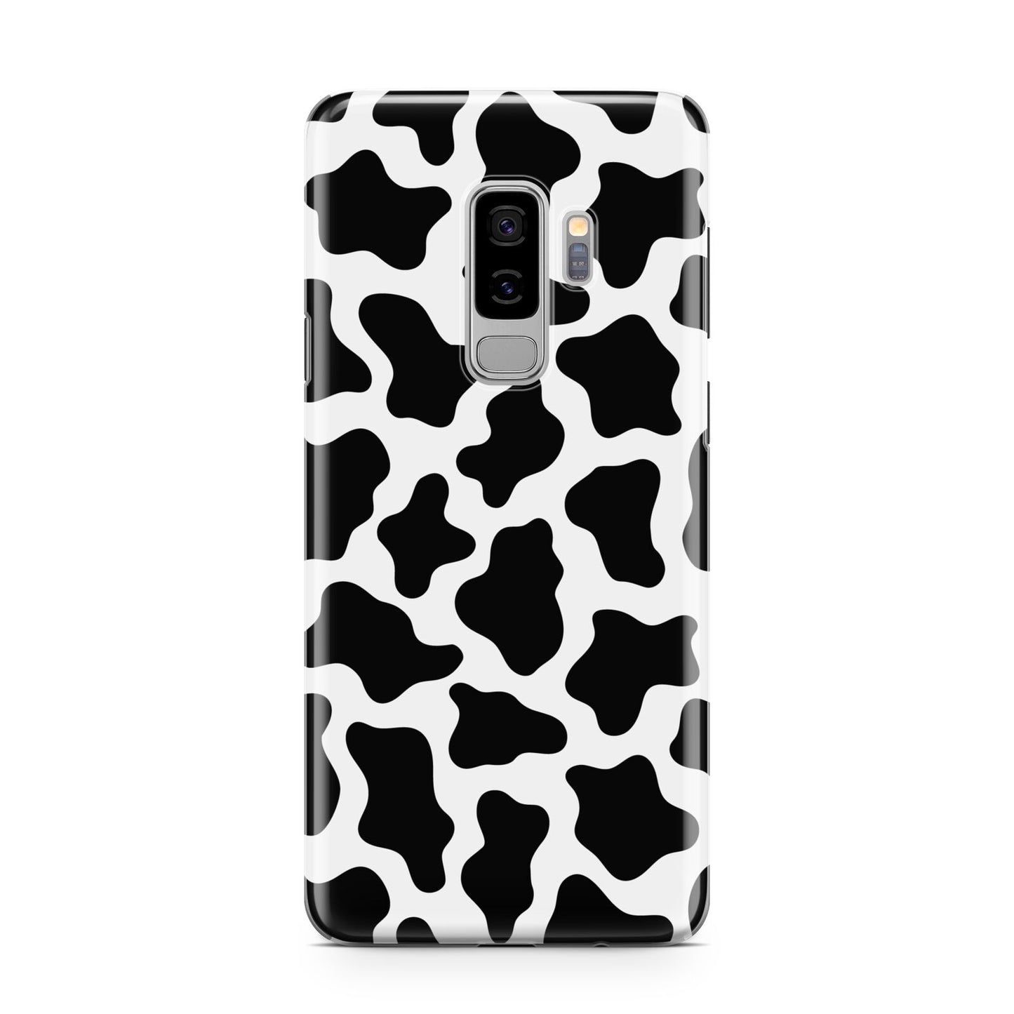 Cow Print Samsung Galaxy S9 Plus Case on Silver phone
